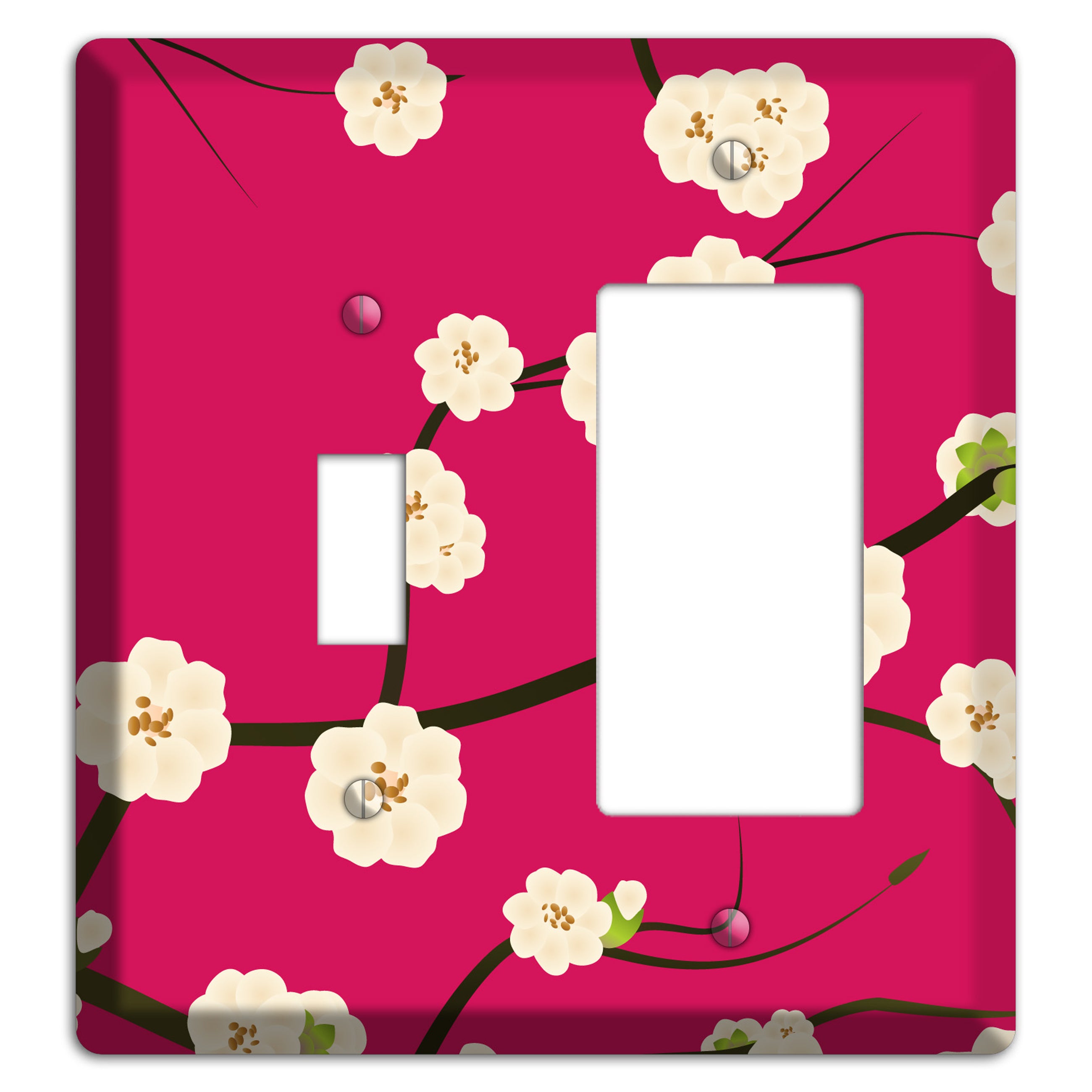 Red Cherry Bloosoms Toggle / Rocker Wallplate