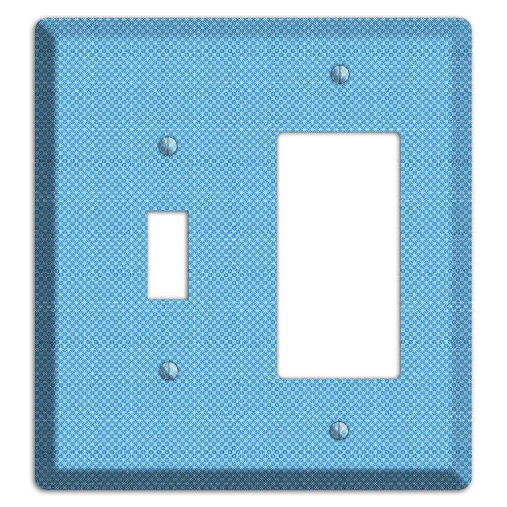Light Blue Tiny Check Toggle / Rocker Wallplate