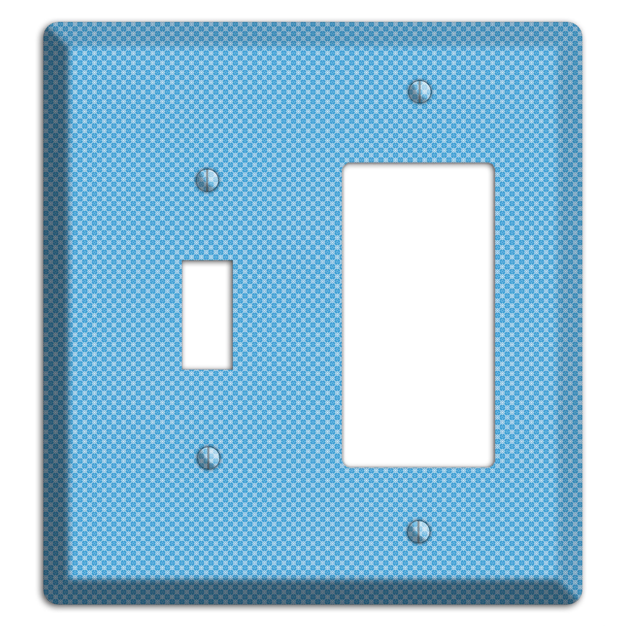 Light Blue Tiny Check Toggle / Rocker Wallplate