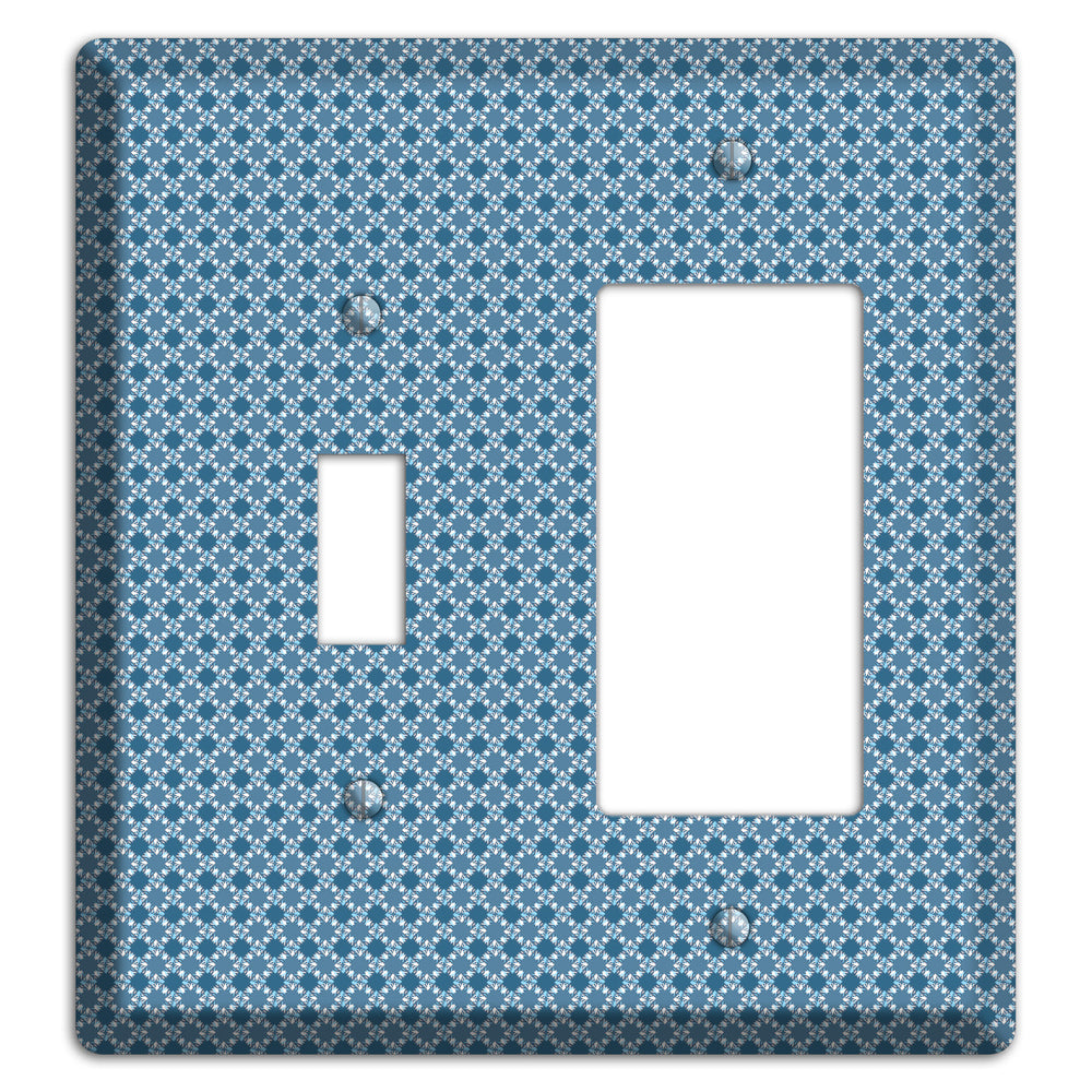 Multi Blue Checkered Foulard Toggle / Rocker Wallplate