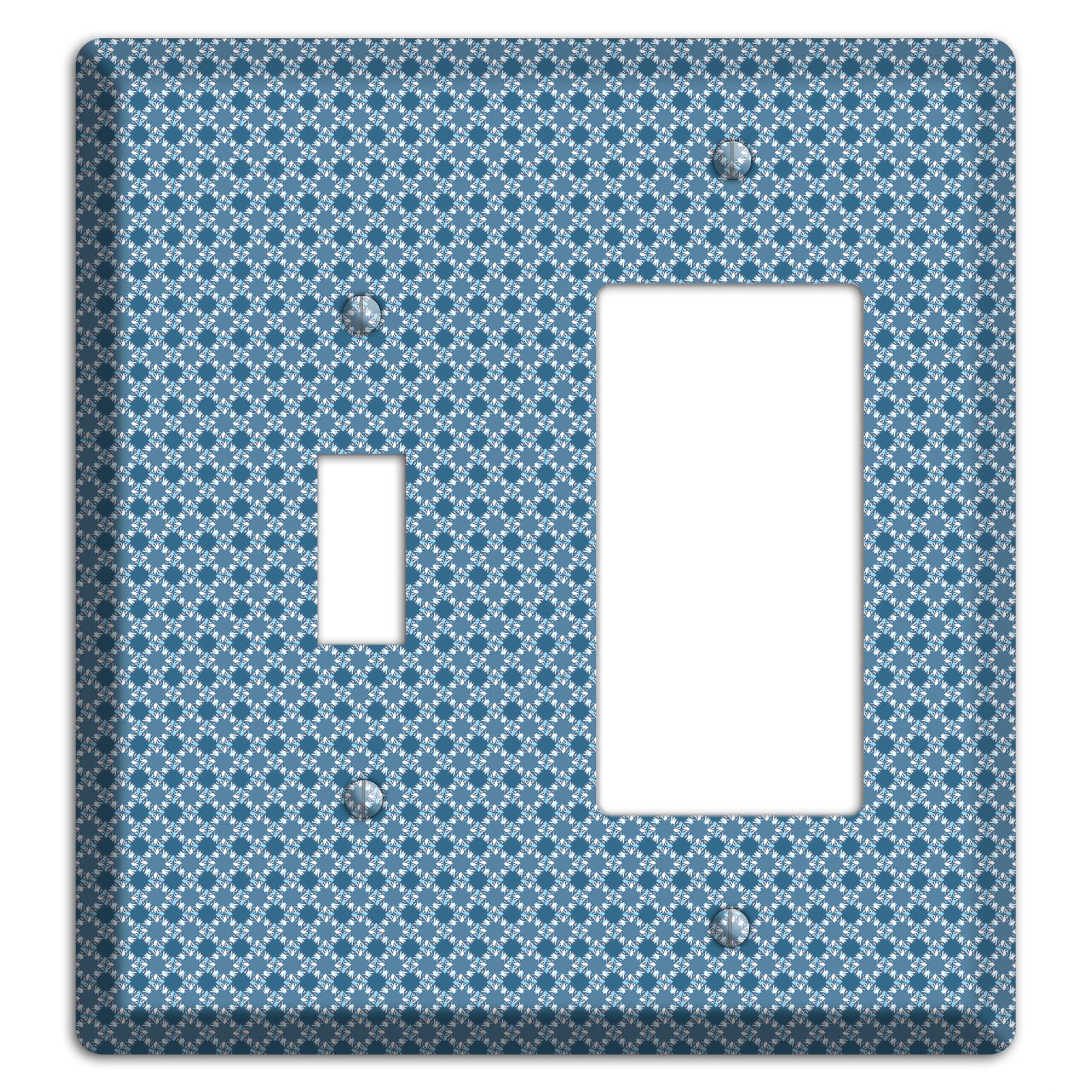 Multi Blue Checkered Foulard Toggle / Rocker Wallplate