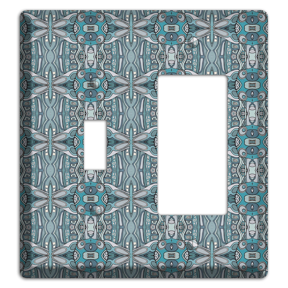 Blue Tapestry Toggle / Rocker Wallplate