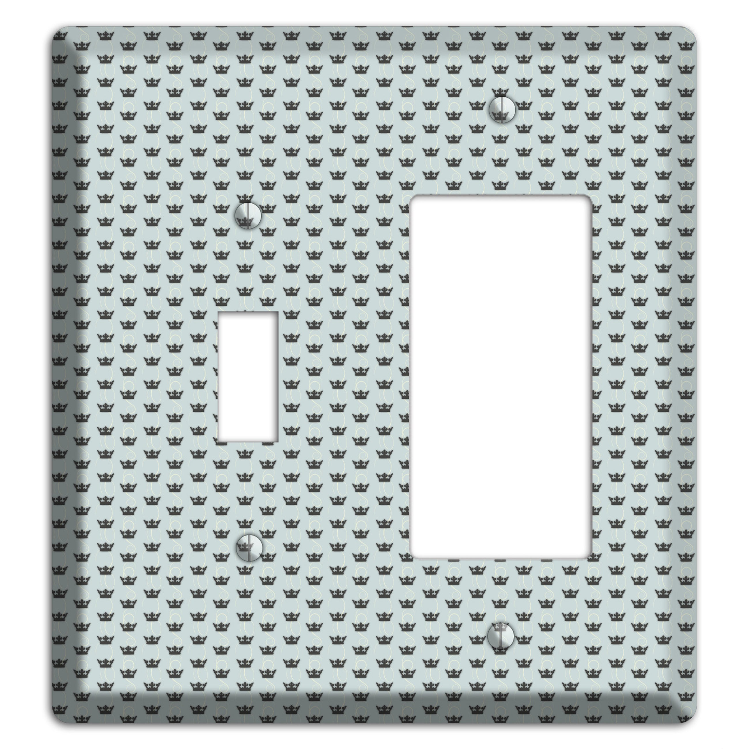 Dusty Blue with Crowns Toggle / Rocker Wallplate