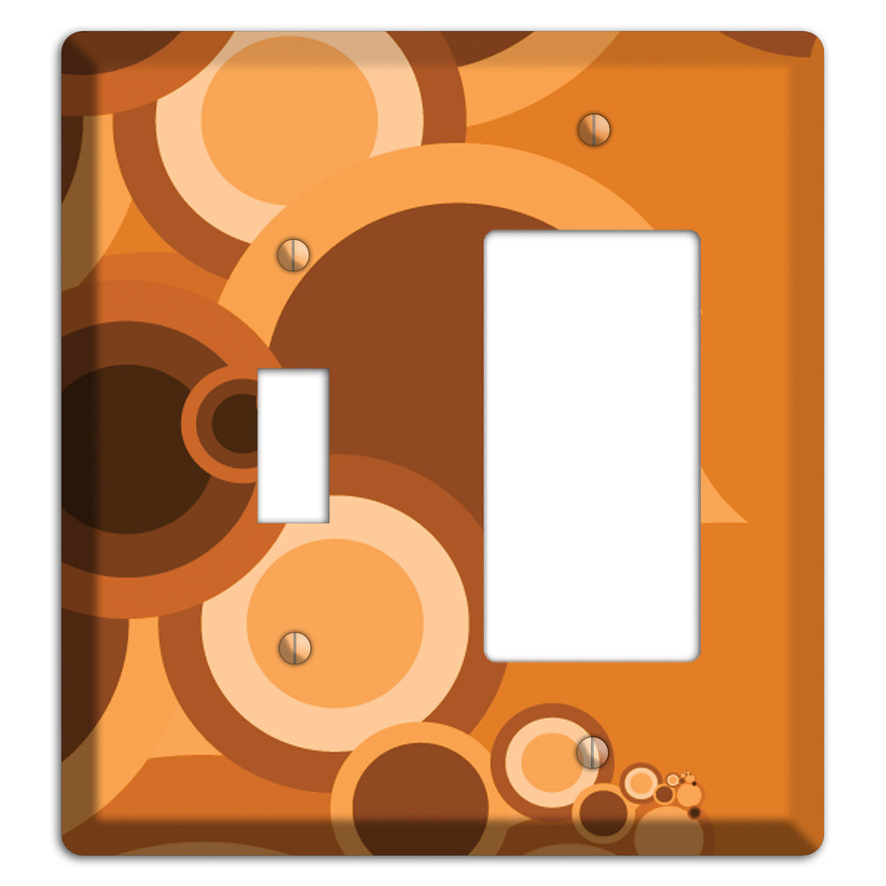 Burnt Orange Circles Toggle / Rocker Wallplate