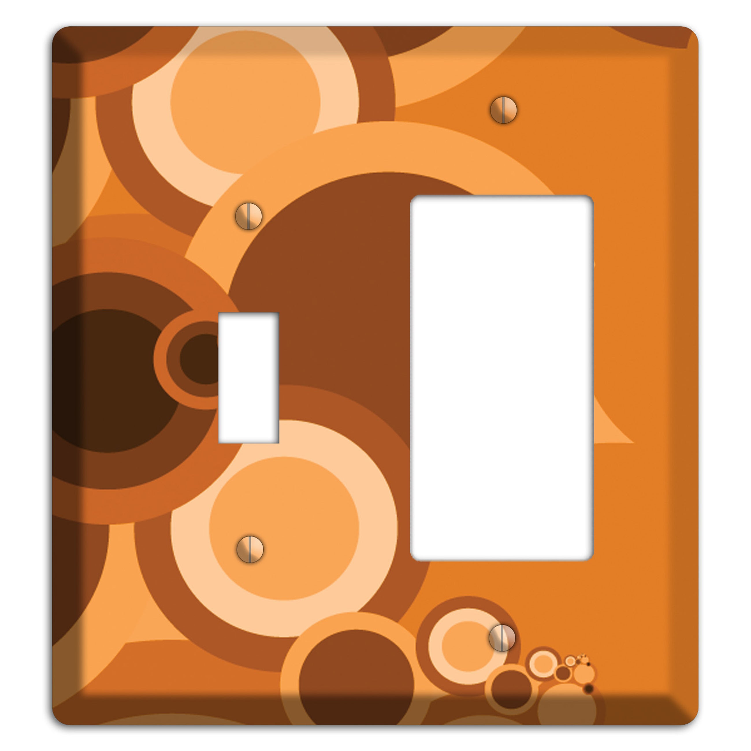 Burnt Orange Circles Toggle / Rocker Wallplate