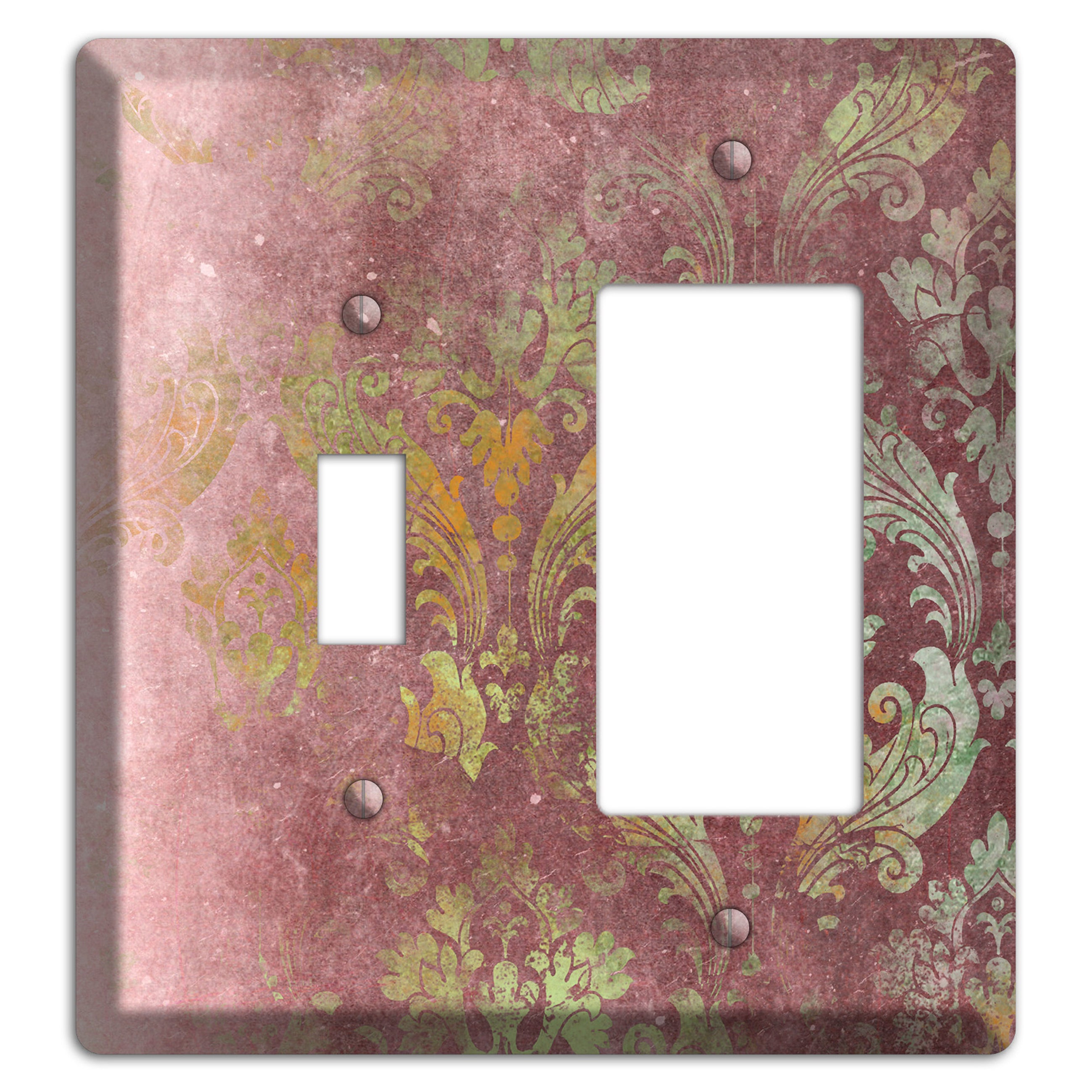 Roman Coffee Whimsical Damask Toggle / Rocker Wallplate