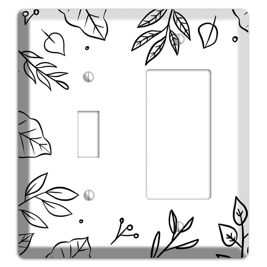 Hand-Drawn Floral 33 Toggle / Rocker Wallplate