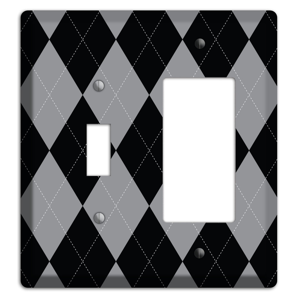 Light Purple and Black Toggle / Rocker Wallplate