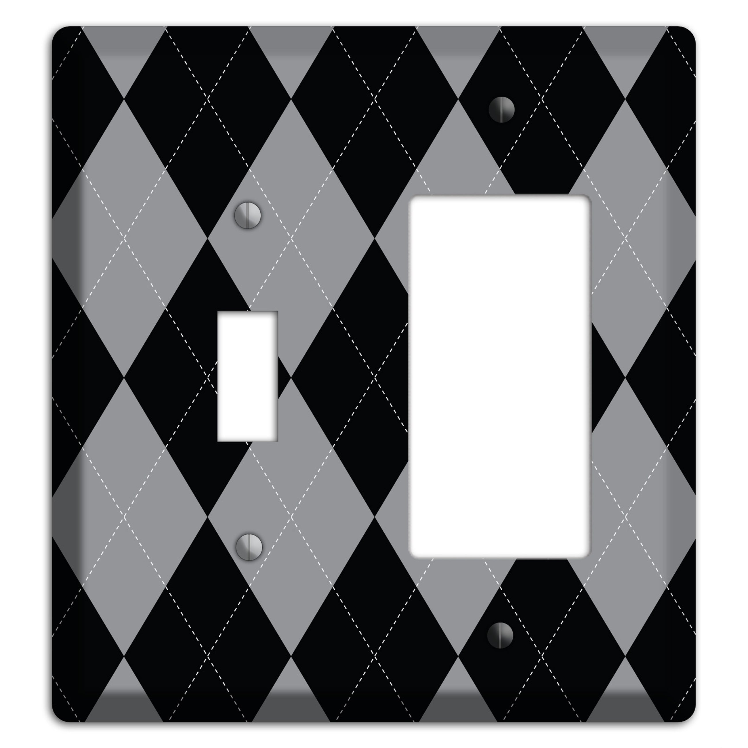 Light Purple and Black Toggle / Rocker Wallplate