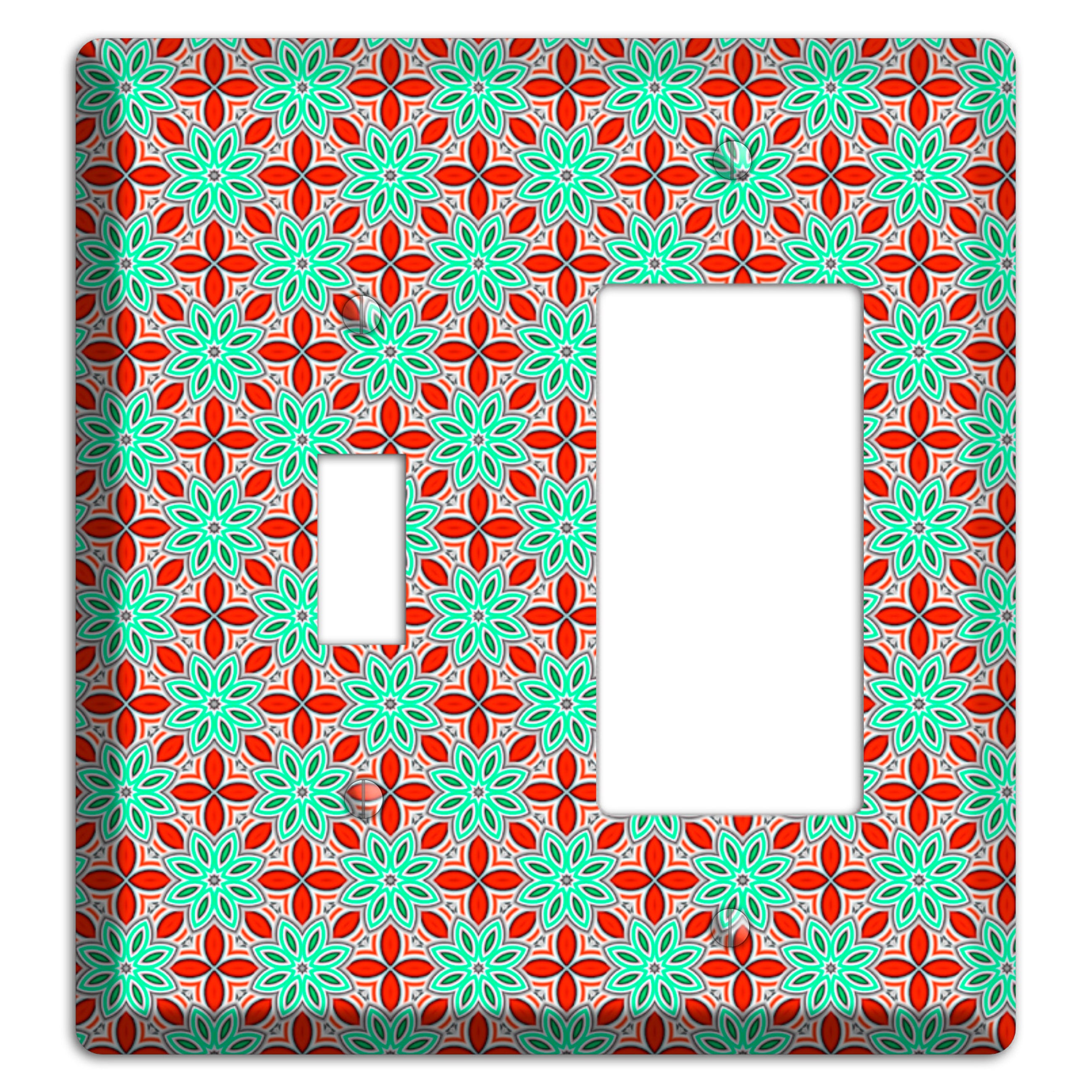 Green and Red Foulard 2 Toggle / Rocker Wallplate
