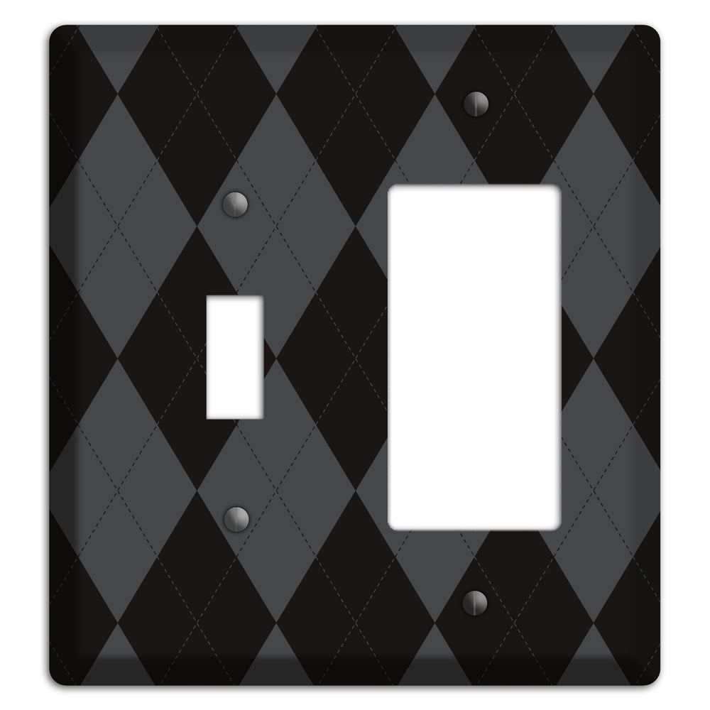 Black and Grey Argyle Toggle / Rocker Wallplate