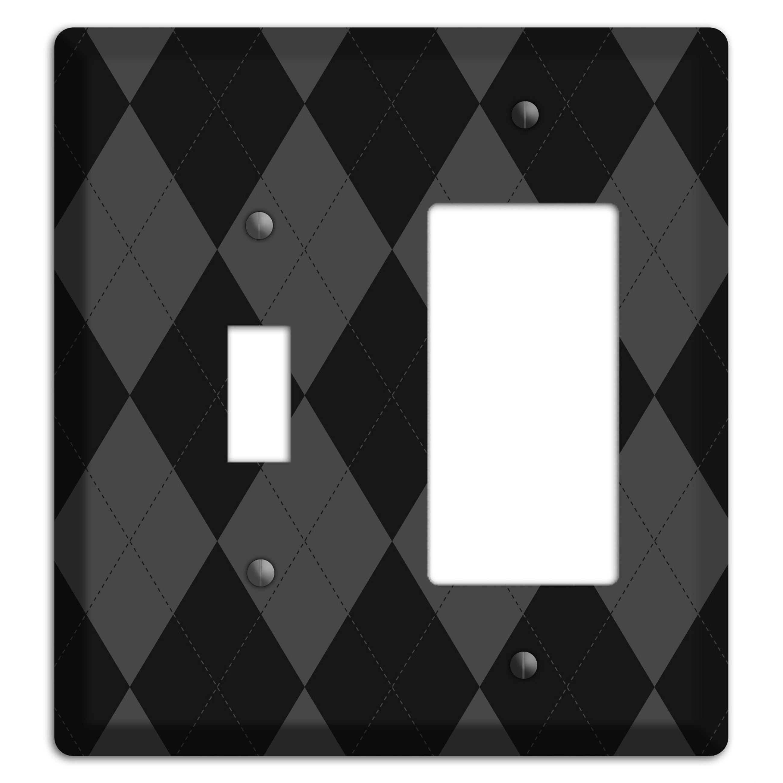 Black and Grey Argyle Toggle / Rocker Wallplate