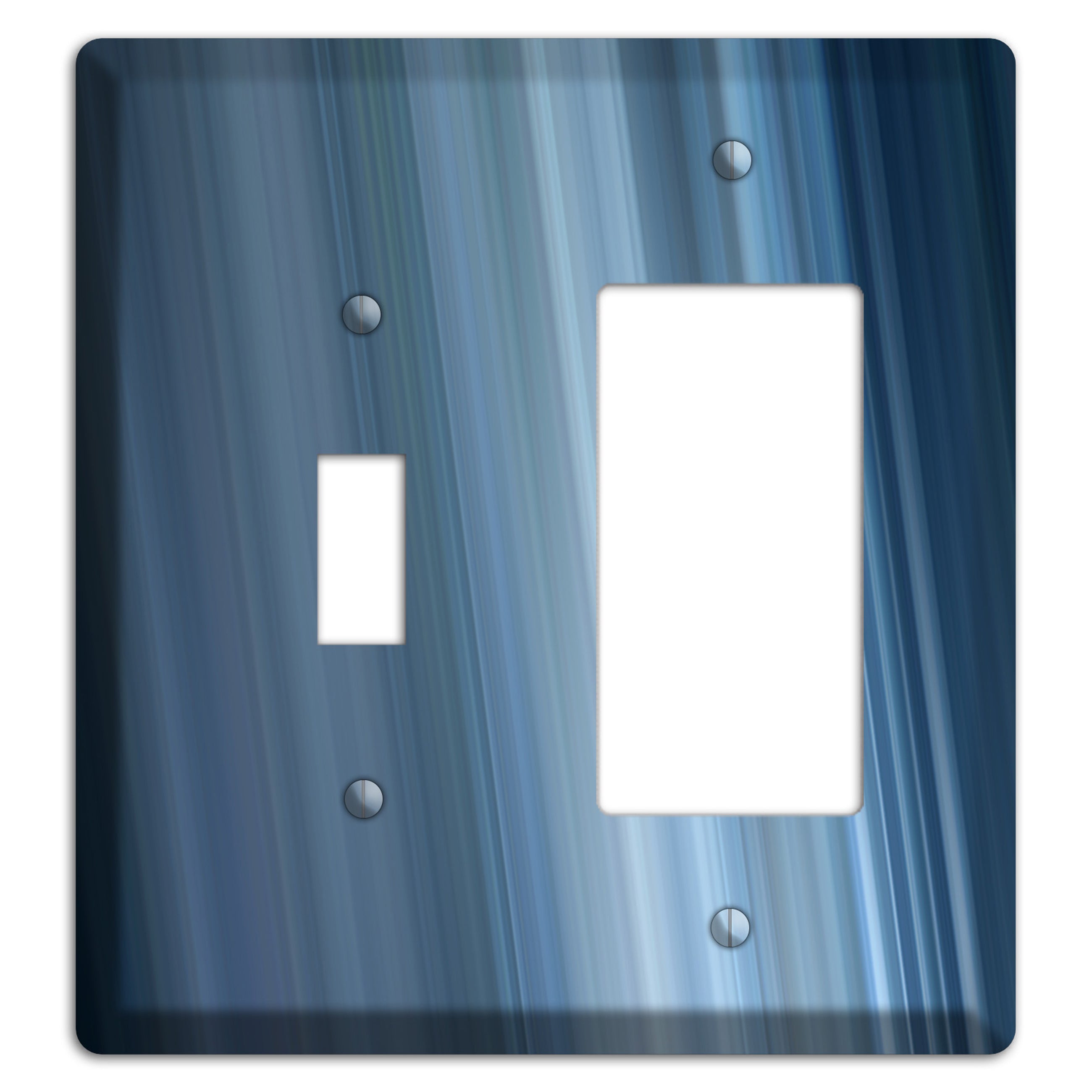 Brushed Blue Stripes Toggle / Rocker Wallplate