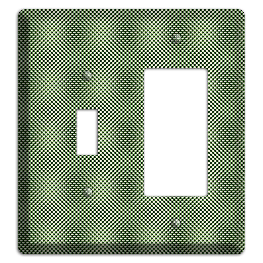 Green Tiny Check Toggle / Rocker Wallplate