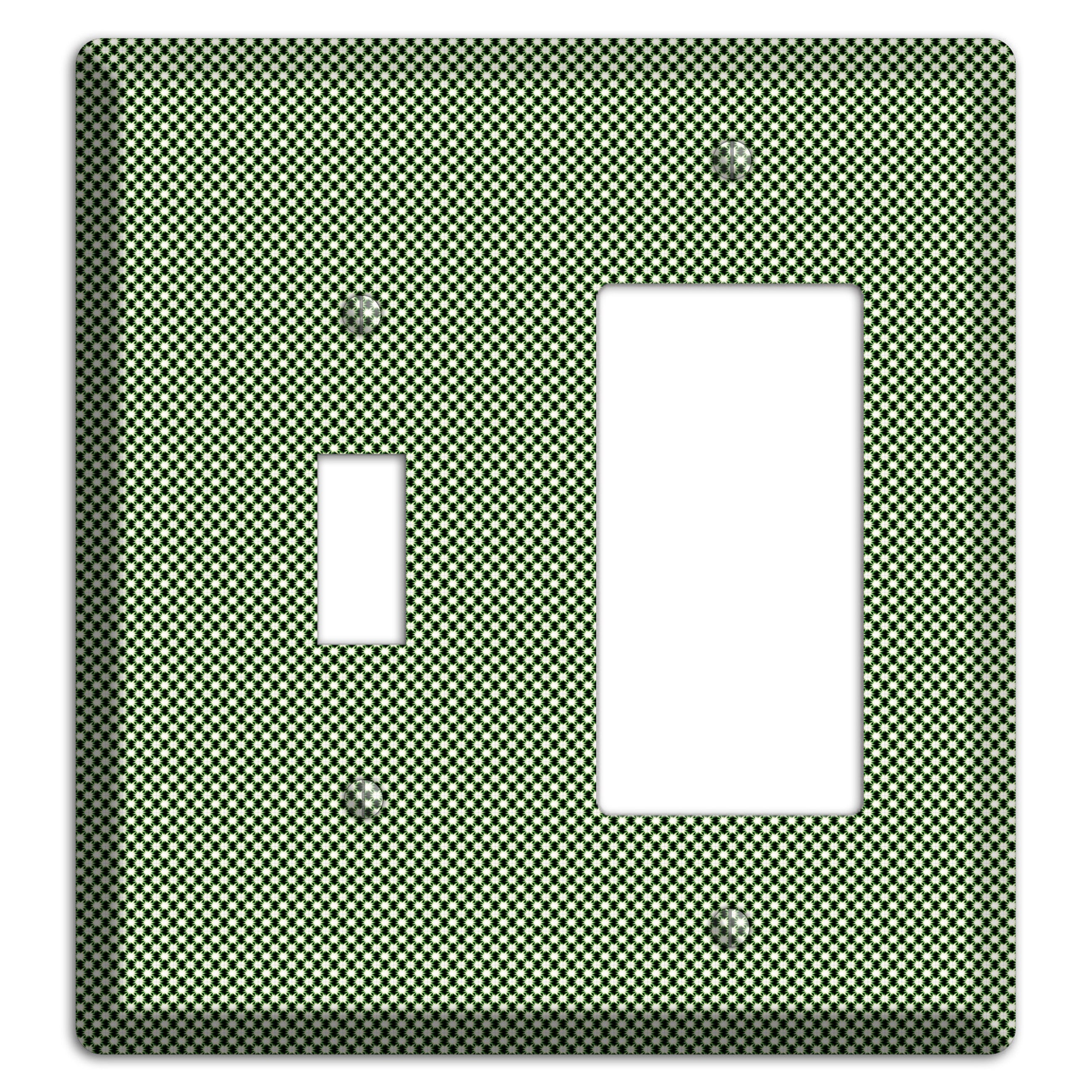 Green Tiny Check Toggle / Rocker Wallplate