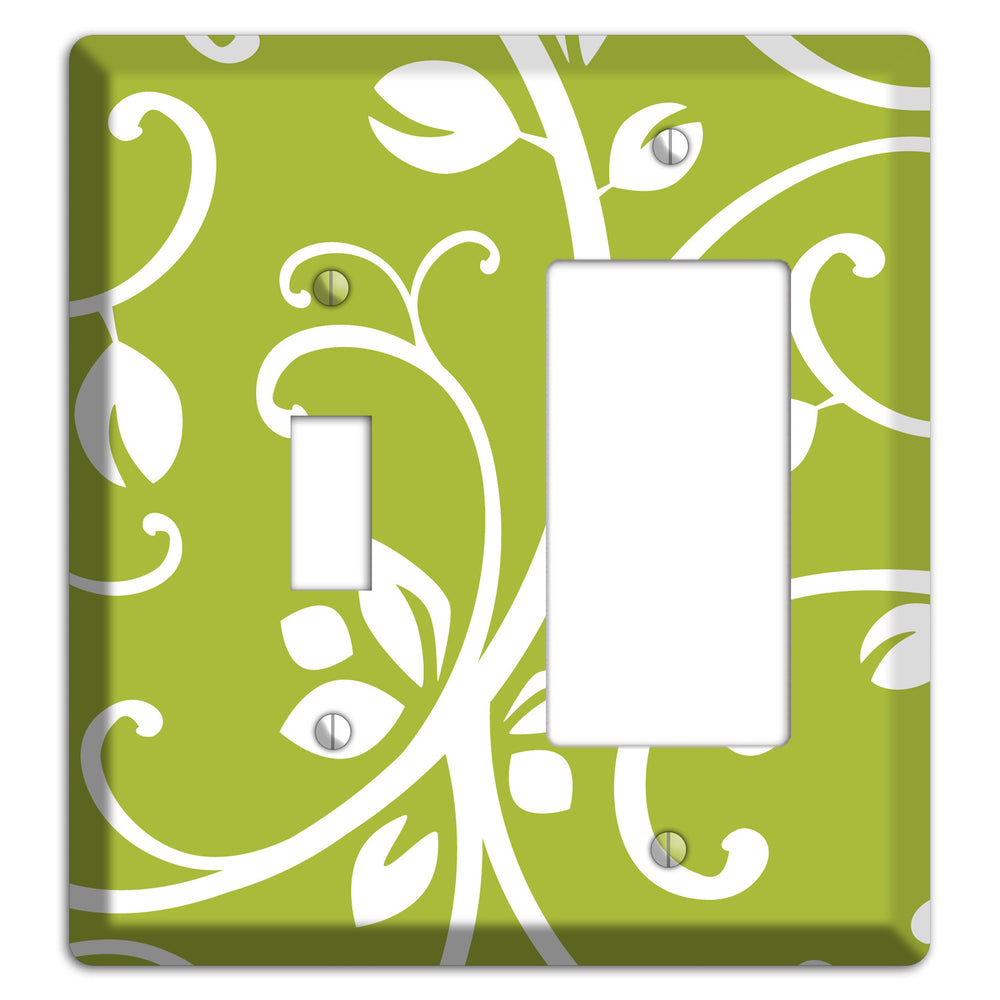 Green Bud Sprig Toggle / Rocker Wallplate