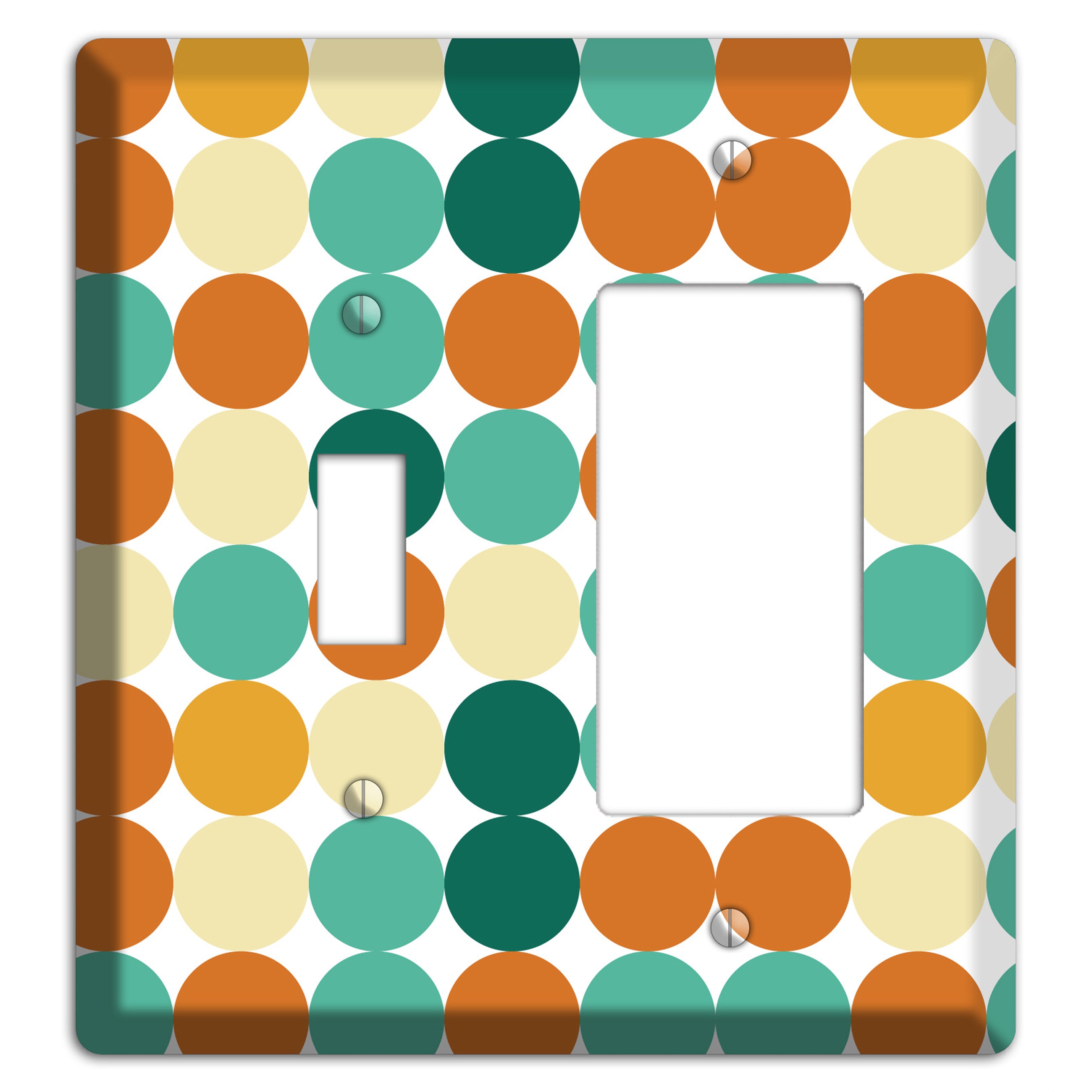 Multi Umber Jade Tiled Dots Toggle / Rocker Wallplate