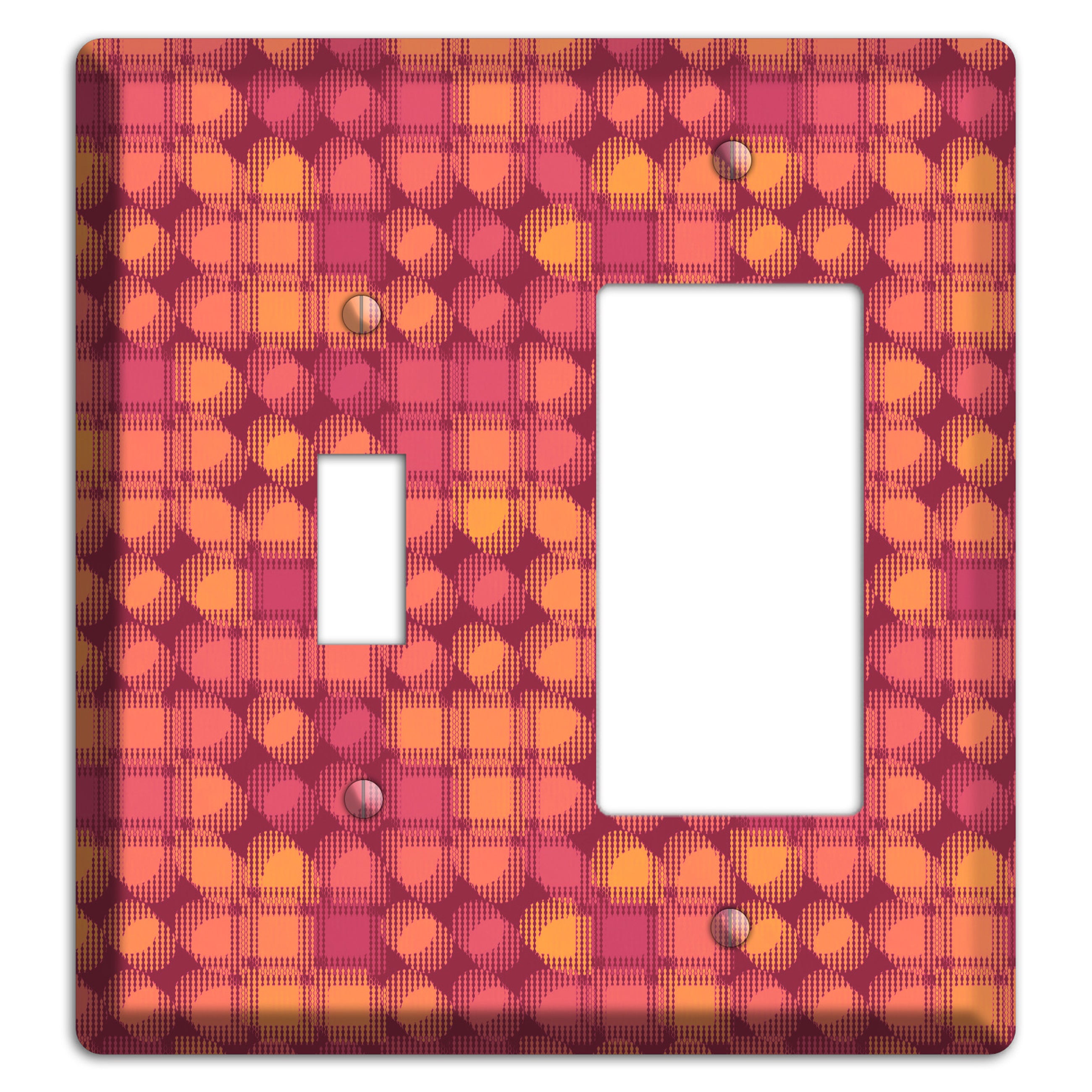 Coral Grunge Circles Toggle / Rocker Wallplate