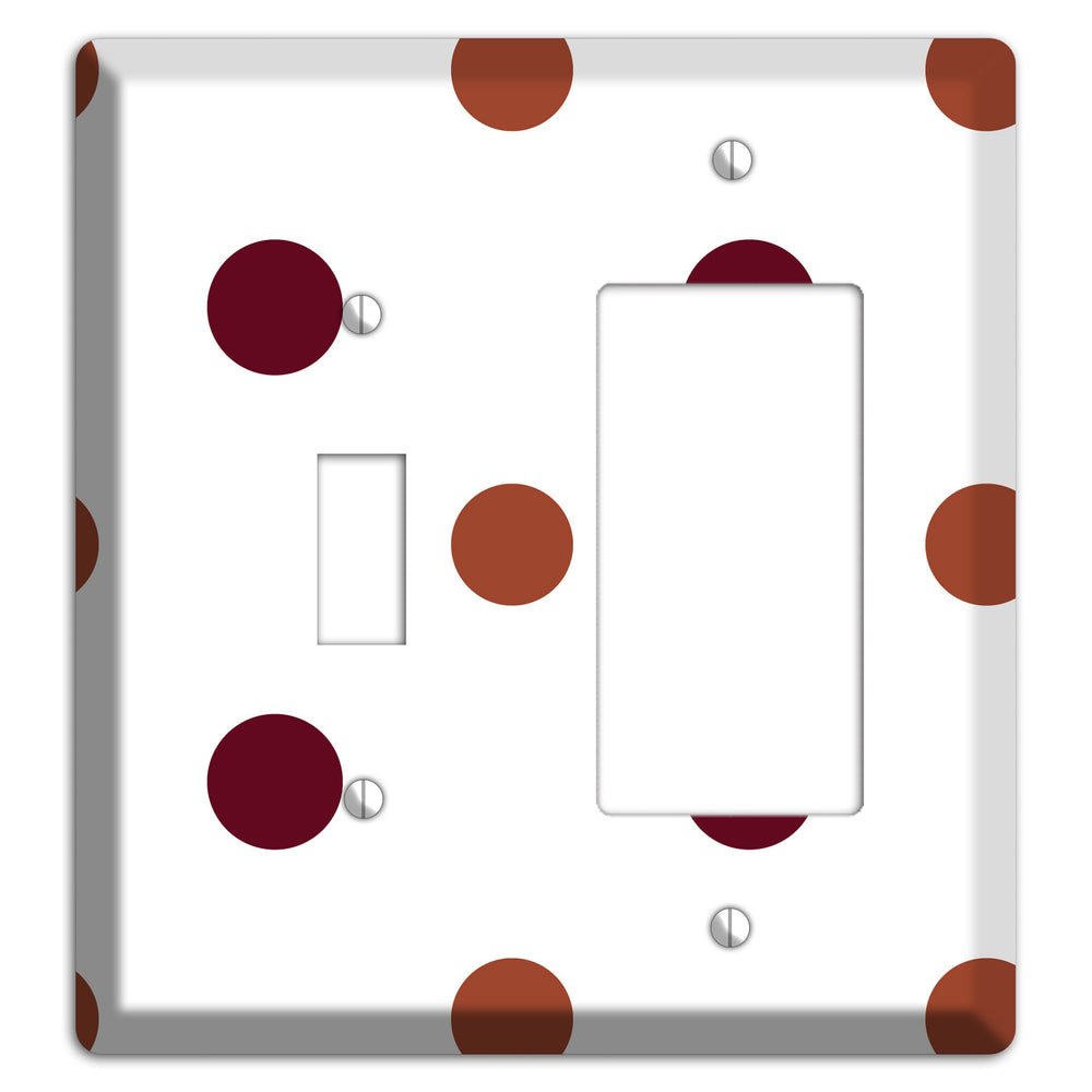 Multi Brown Medium Polka Dots Toggle / Rocker Wallplate