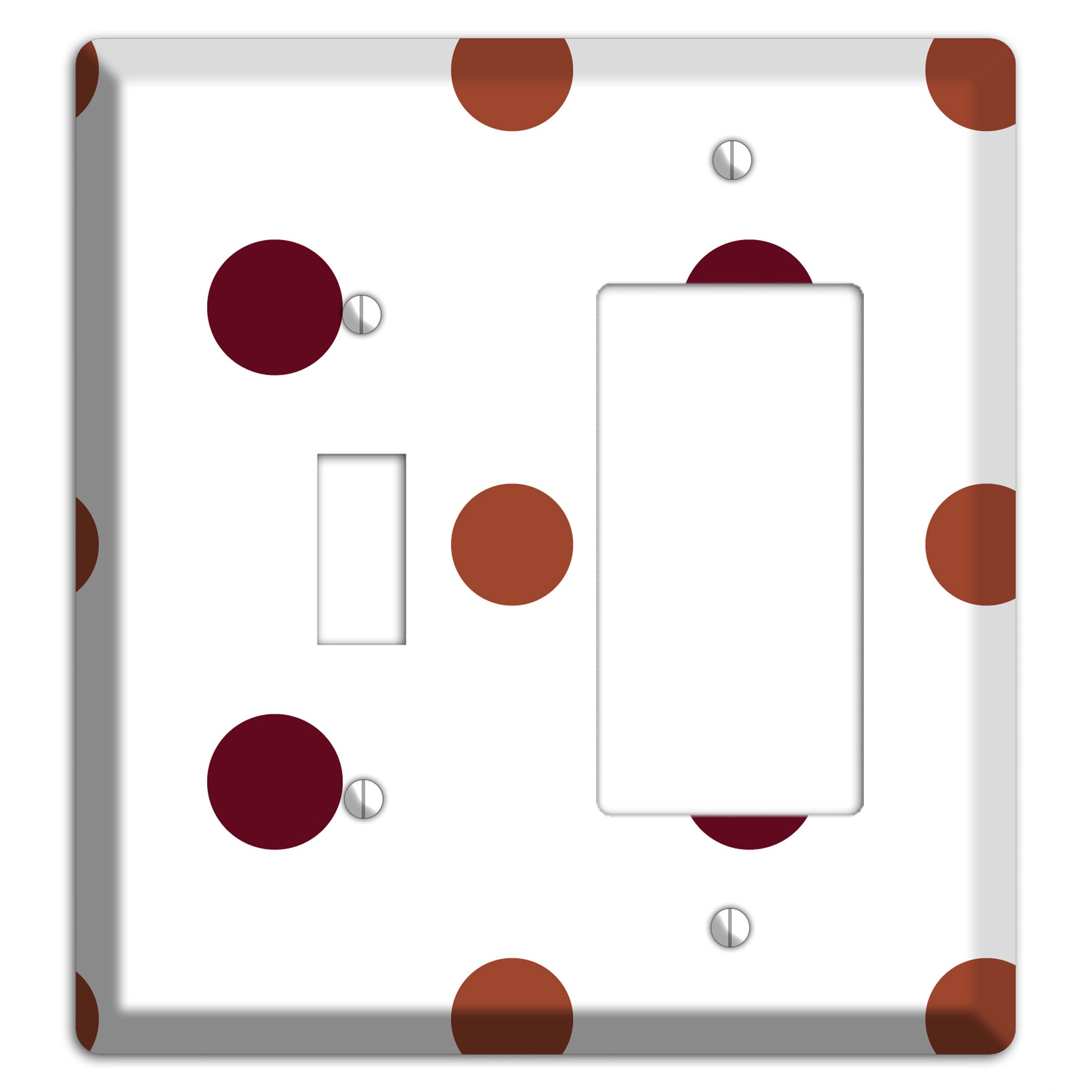 Multi Brown Medium Polka Dots Toggle / Rocker Wallplate