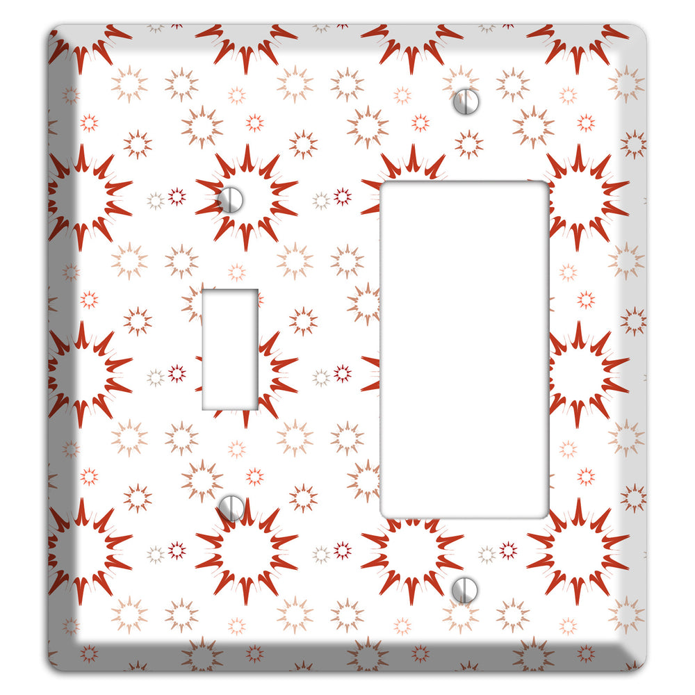 Maroon Retro Burst Toggle / Rocker Wallplate