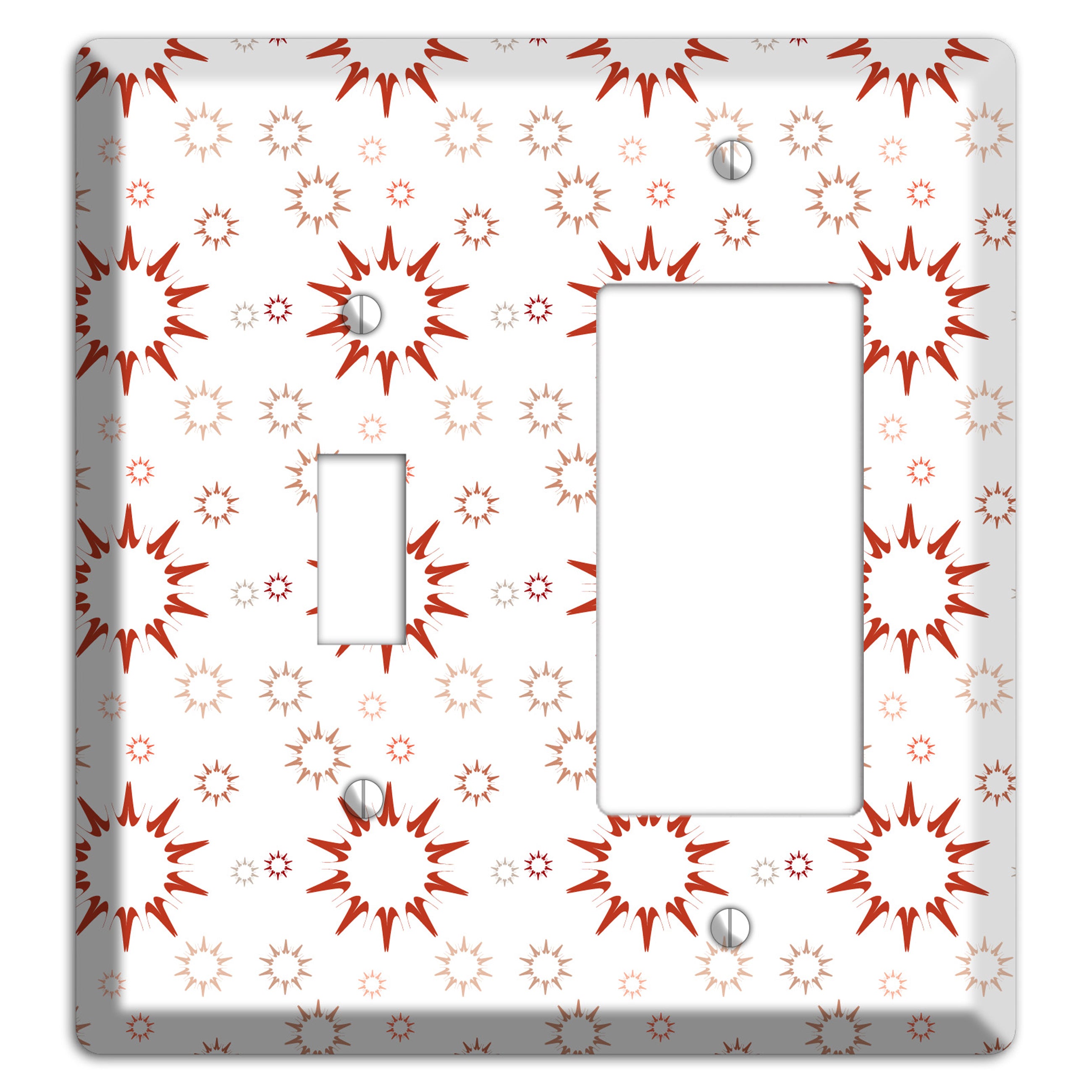 Maroon Retro Burst Toggle / Rocker Wallplate