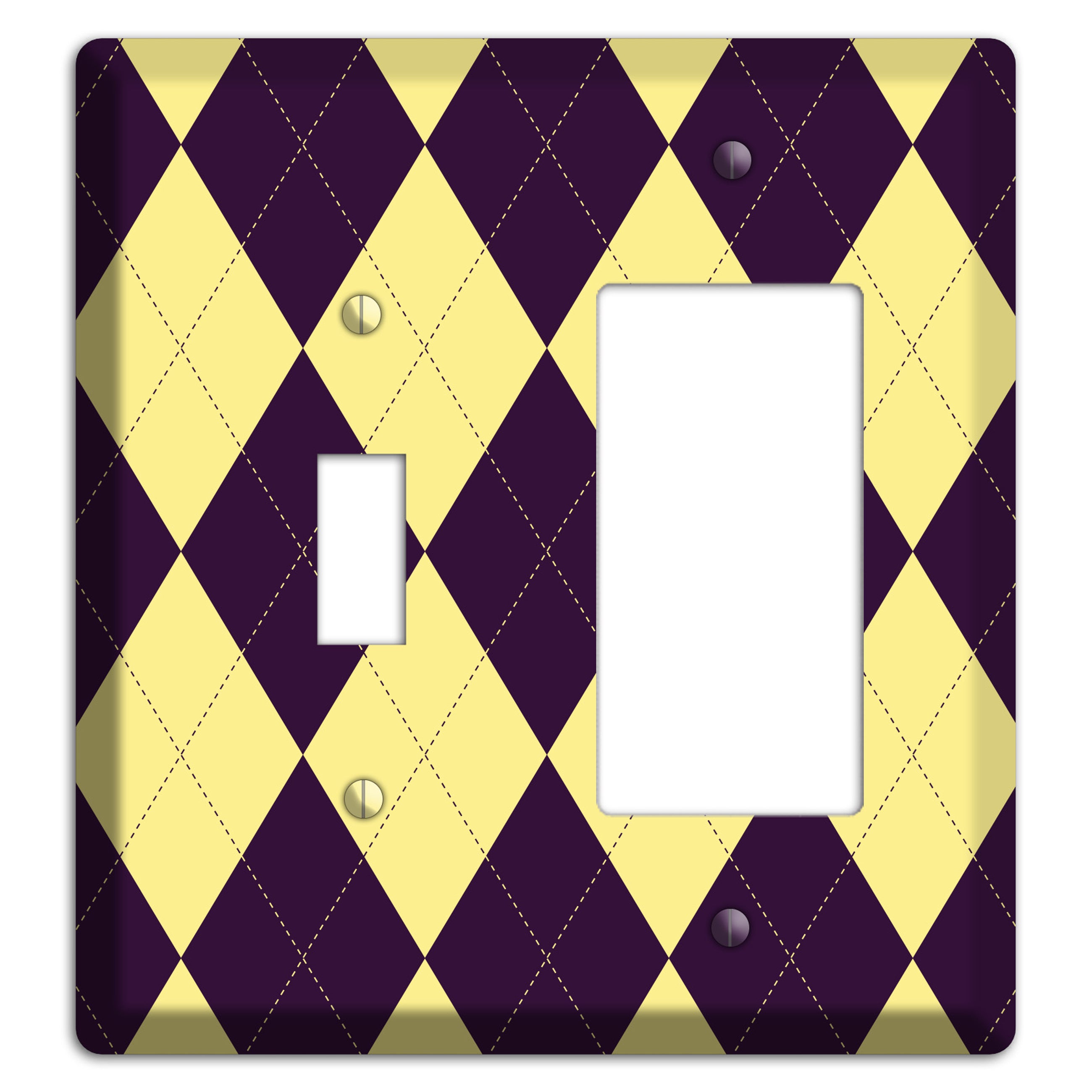 Yellow and Black Argyle Toggle / Rocker Wallplate