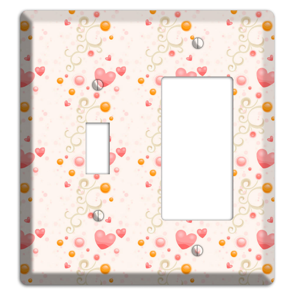 Bubbly Hearts Toggle / Rocker Wallplate