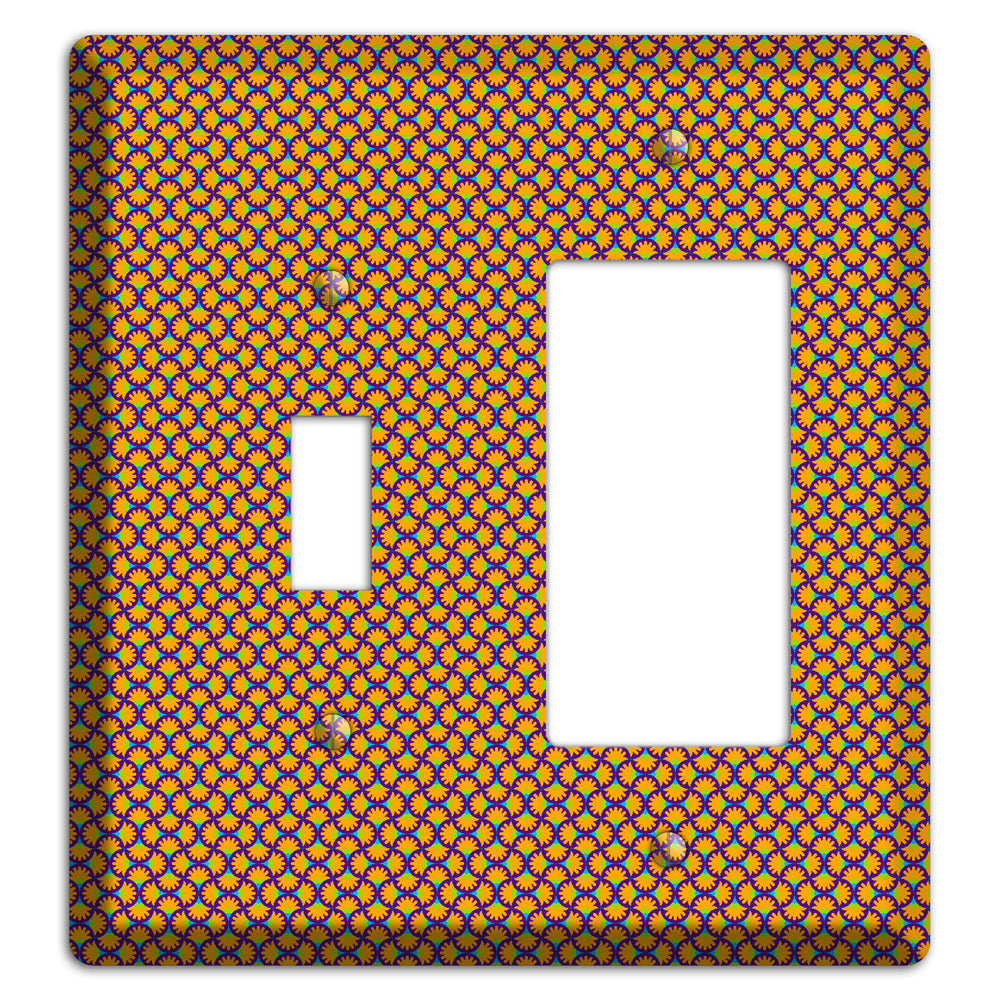 Purple Orange Green Scallop Translation Toggle / Rocker Wallplate