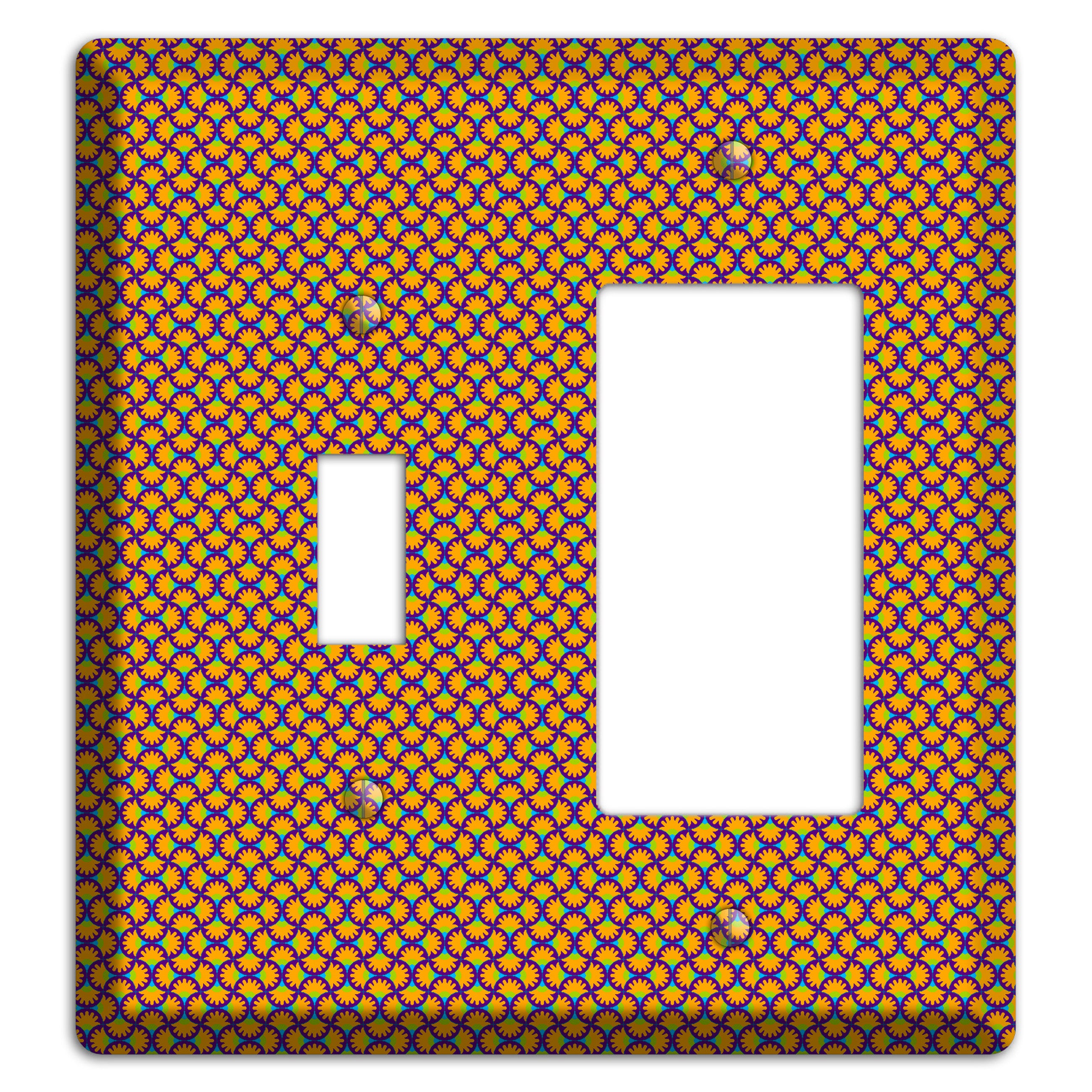 Purple Orange Green Scallop Translation Toggle / Rocker Wallplate