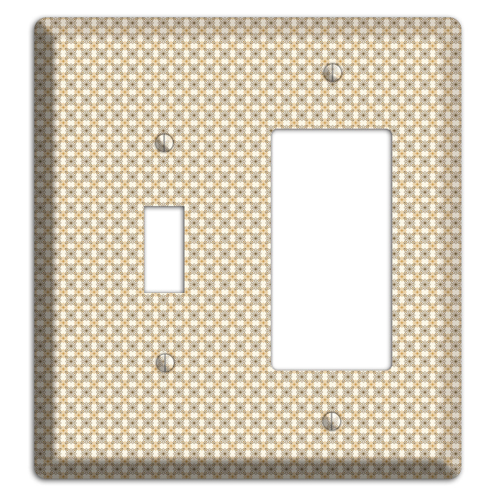 Multi Beige Tiled Arabesque Toggle / Rocker Wallplate