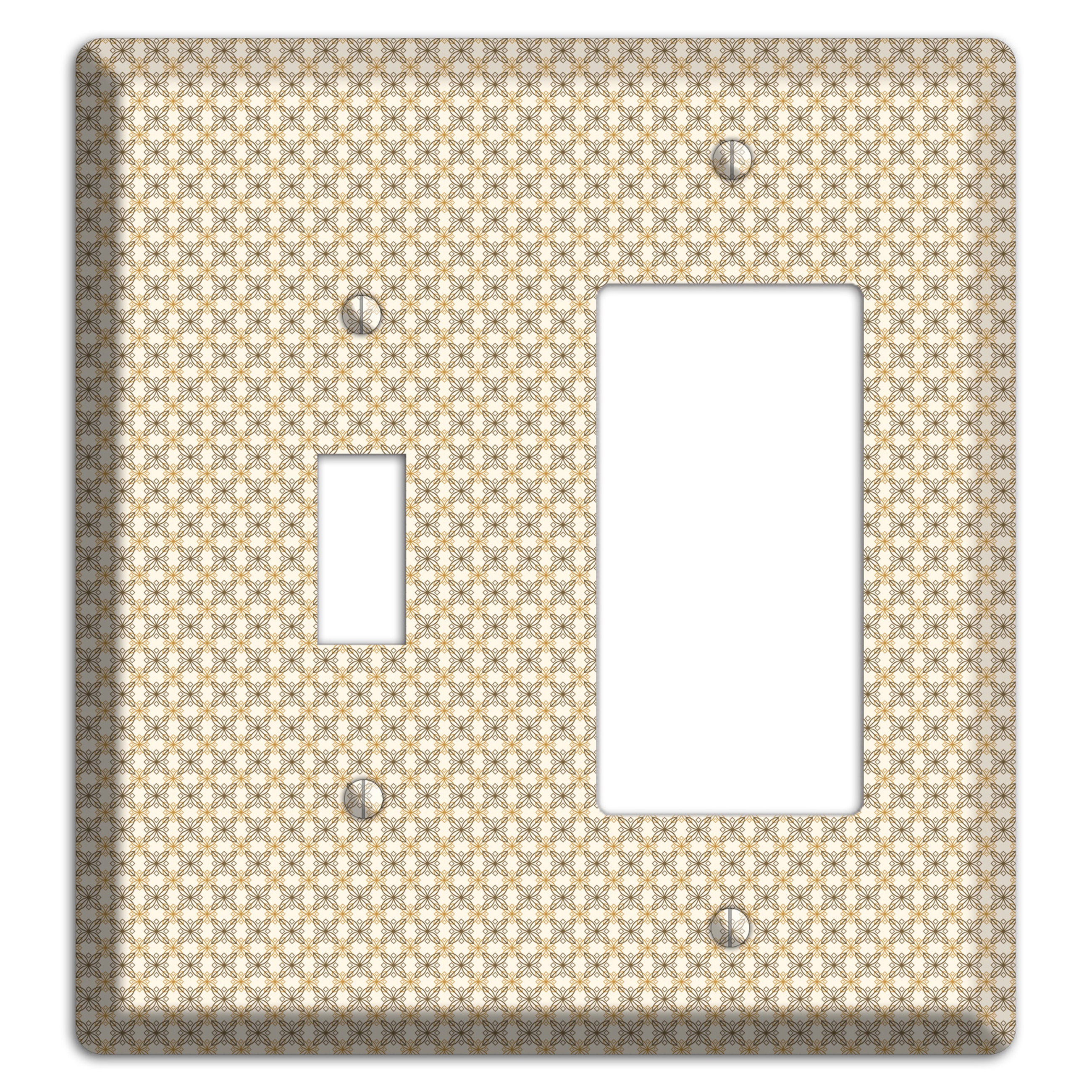 Multi Beige Tiled Arabesque Toggle / Rocker Wallplate