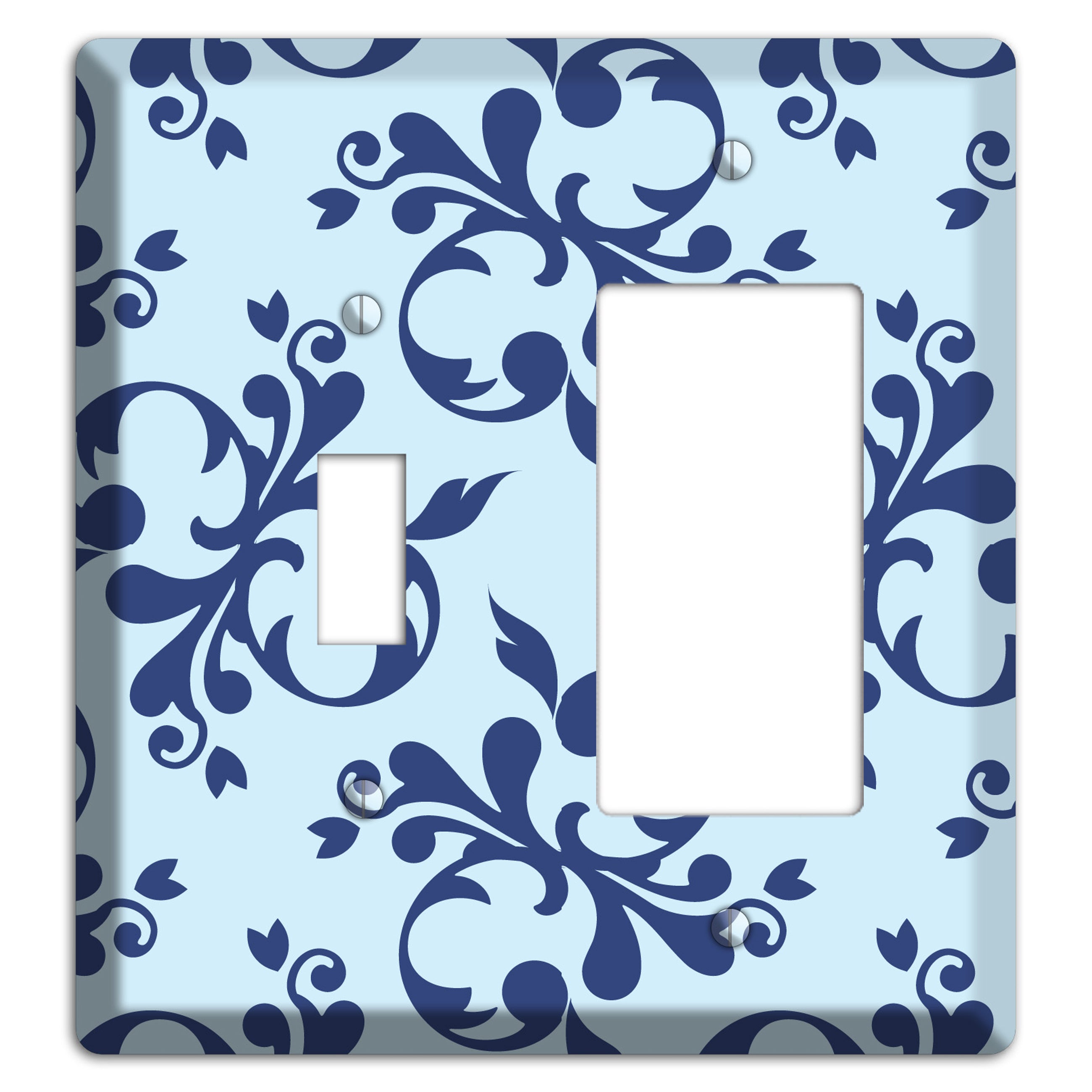Blue Victorian Toile Toggle / Rocker Wallplate