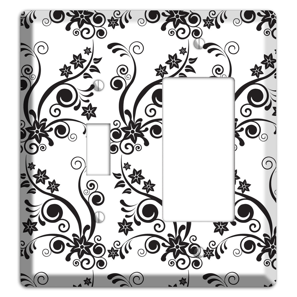 Scrolled Floral Toile Toggle / Rocker Wallplate