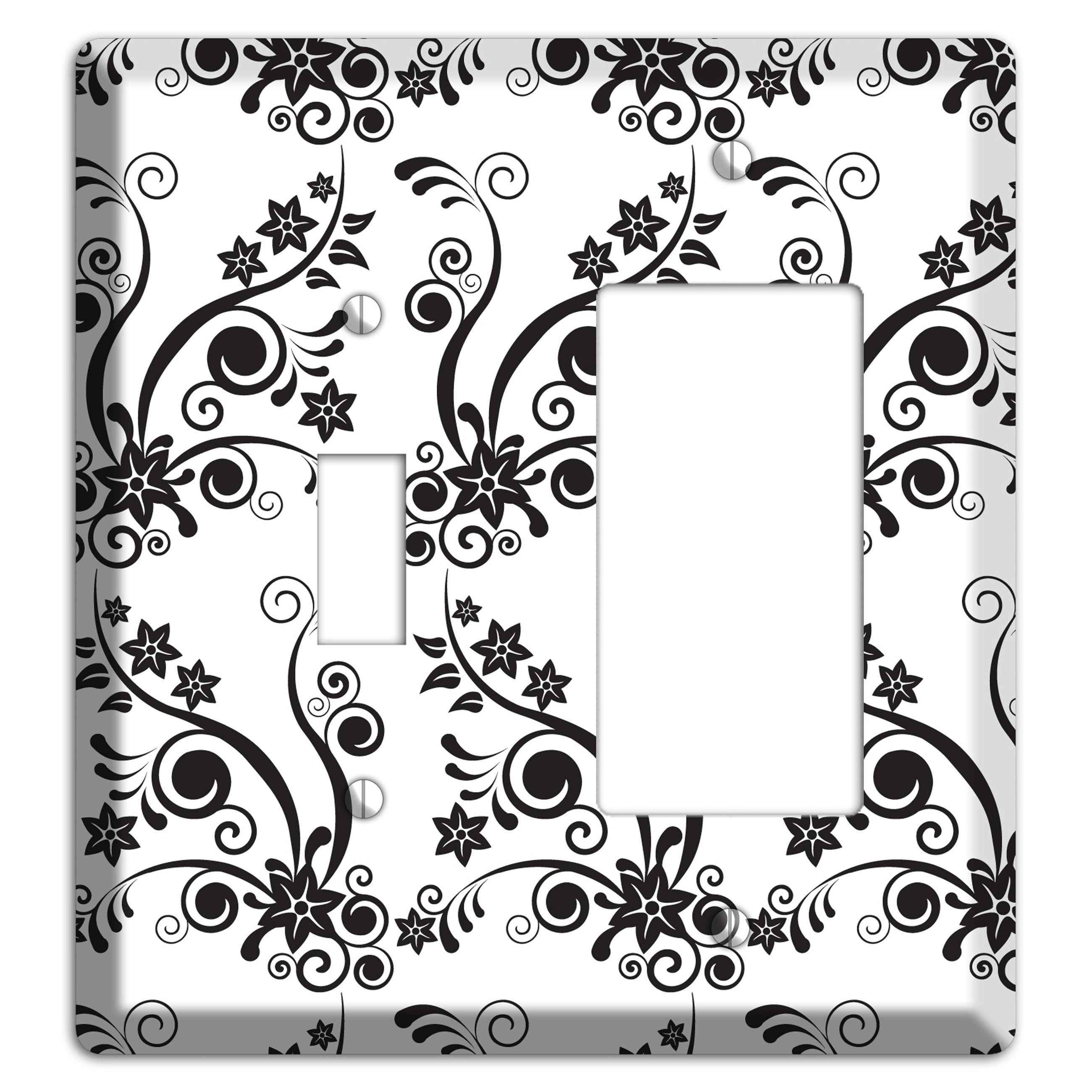 Scrolled Floral Toile Toggle / Rocker Wallplate