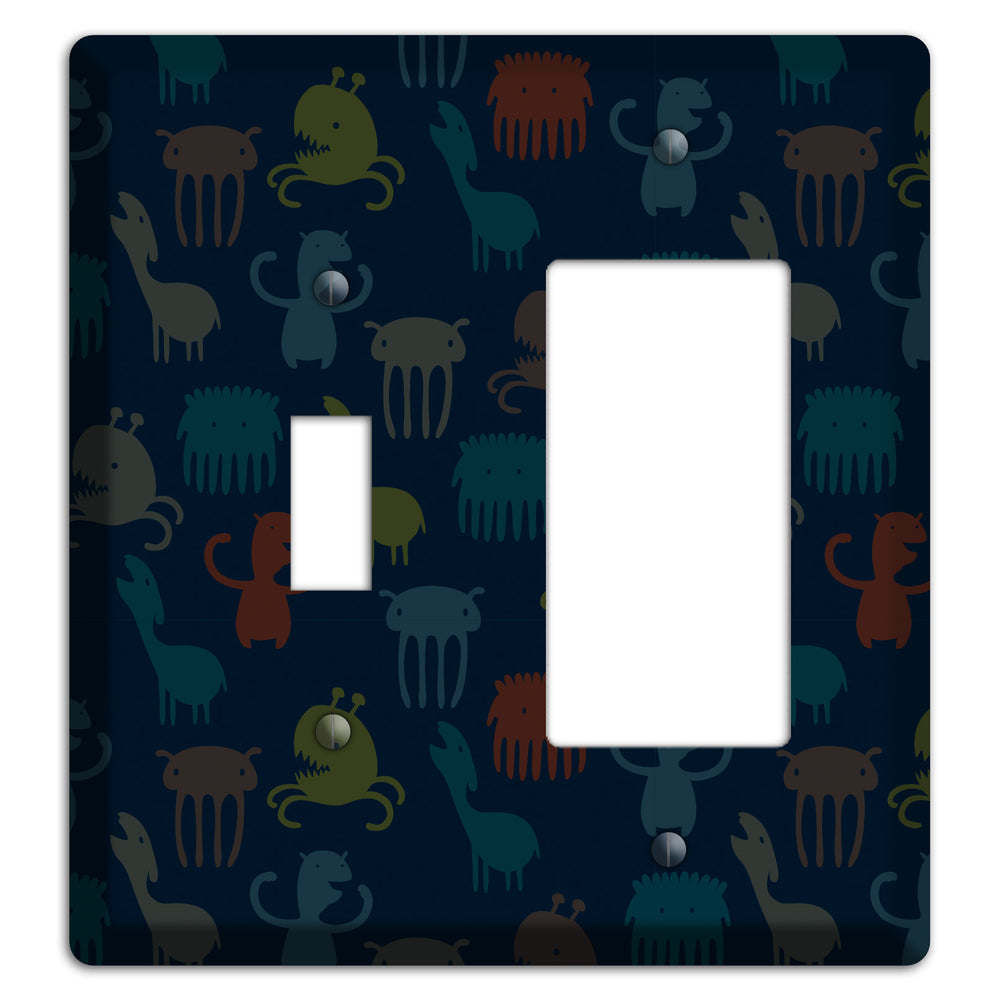 Silly Monsters Black Toggle / Rocker Wallplate