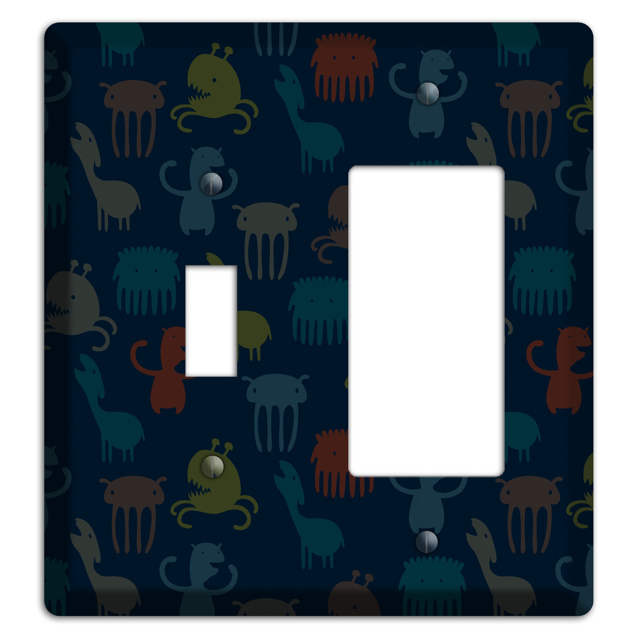 Silly Monsters Black Toggle / Rocker Wallplate