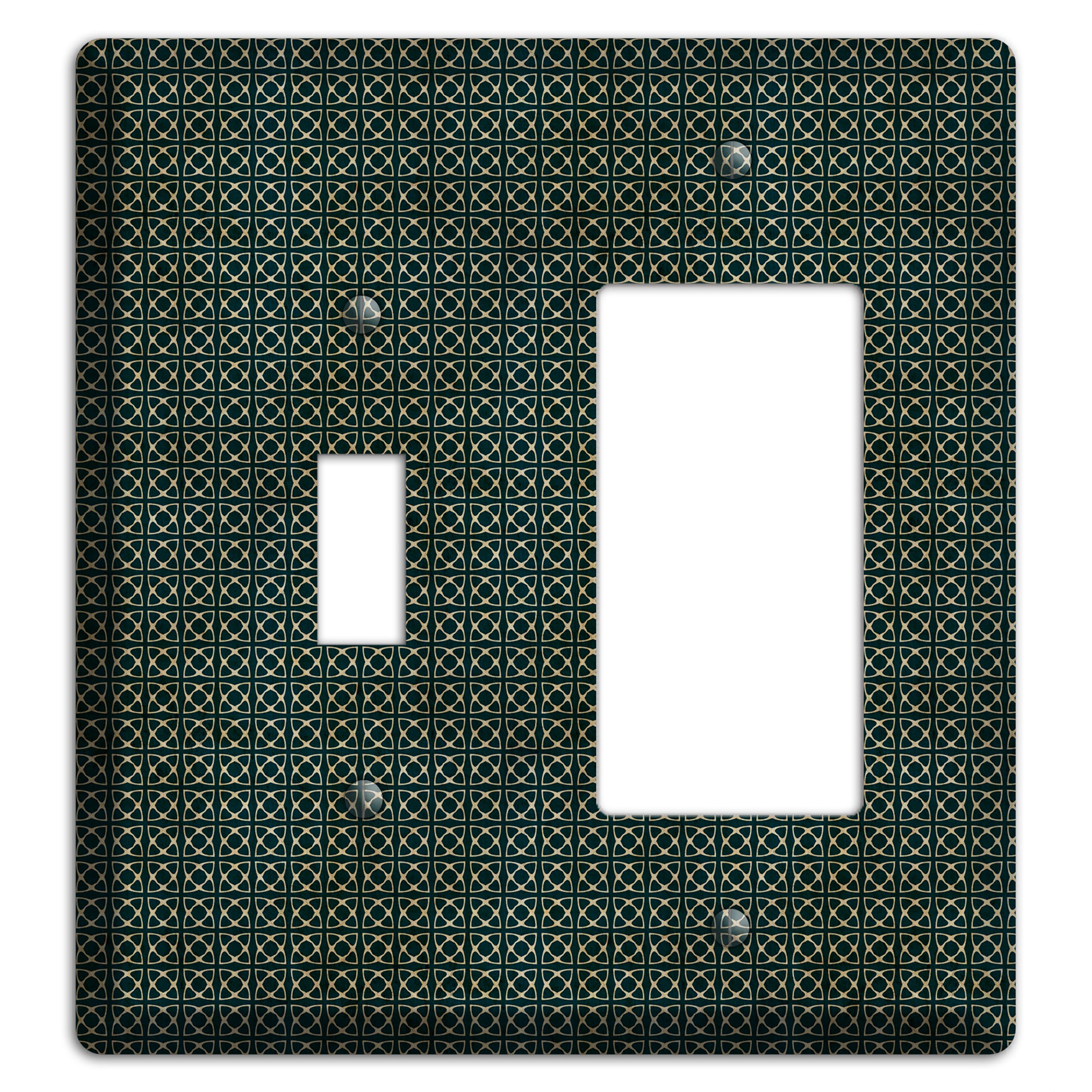 Dark Green Grunge Tiny Tiled Tapestry 5 Toggle / Rocker Wallplate