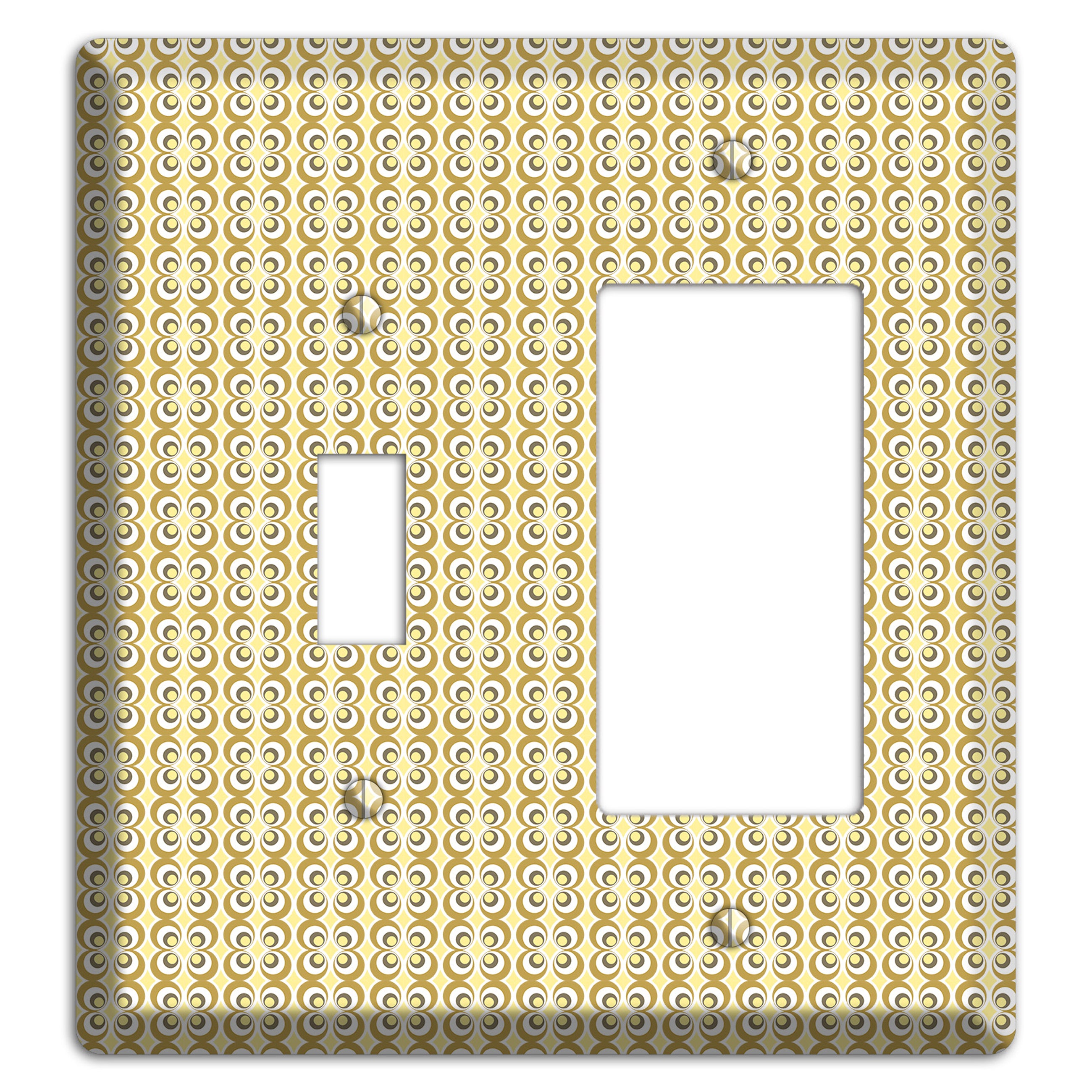 Yellow Offset Bullseye Toggle / Rocker Wallplate