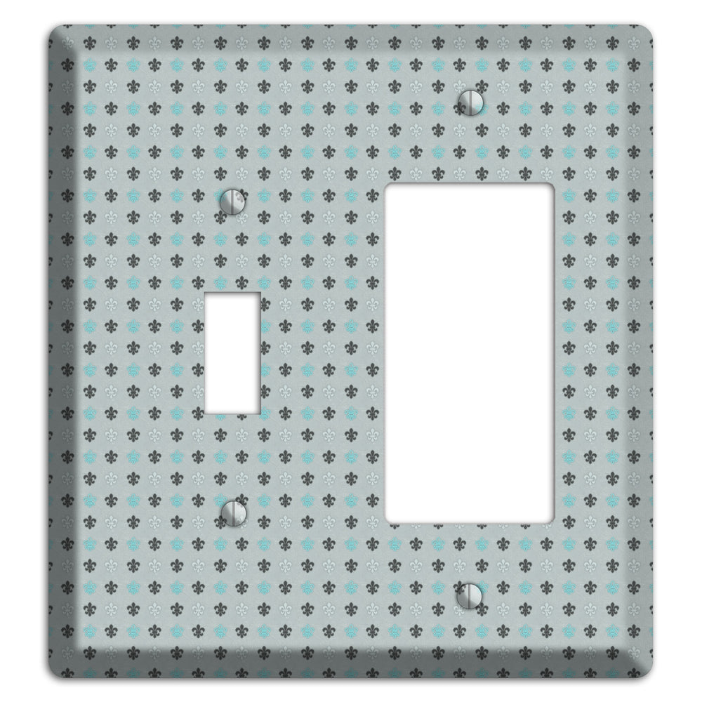 Dusty Blue with Fleur de Lis Toggle / Rocker Wallplate