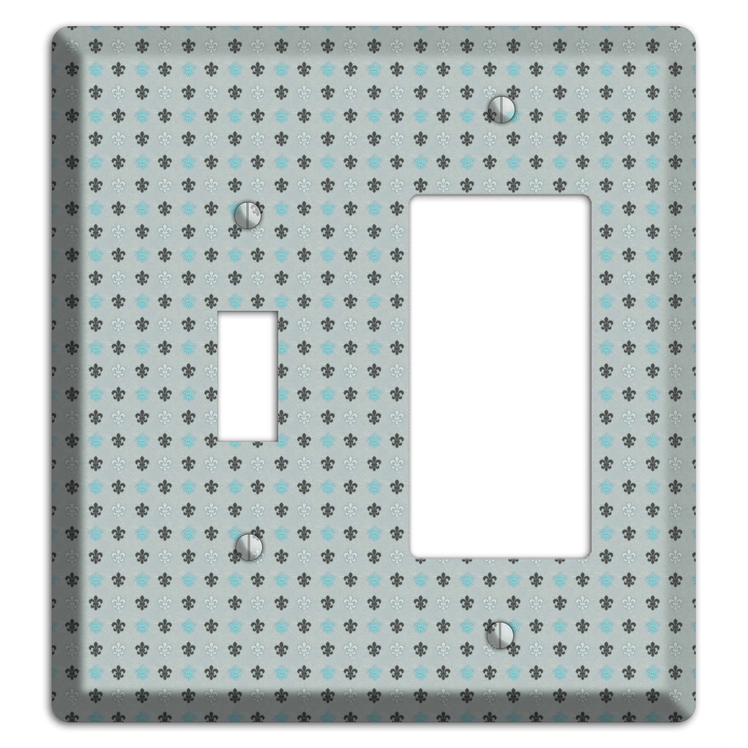 Dusty Blue with Fleur de Lis Toggle / Rocker Wallplate