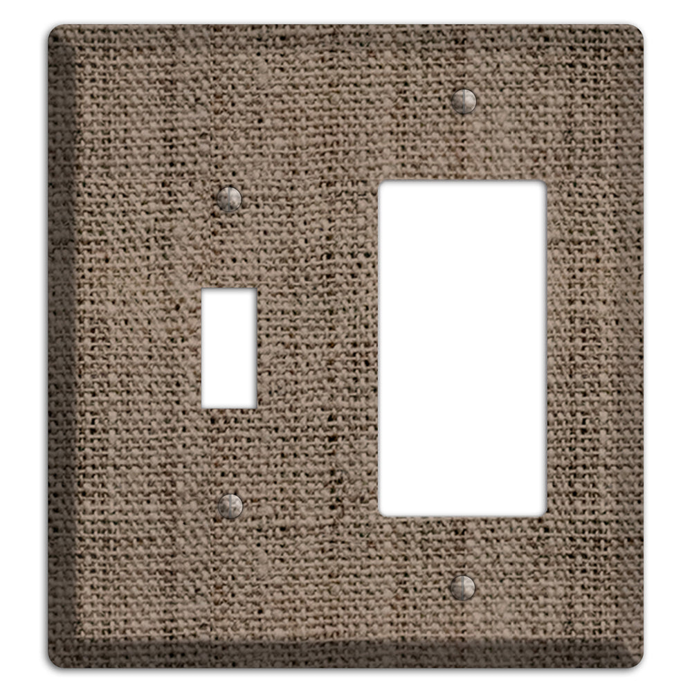 Coffee Burlap Toggle / Rocker Wallplate