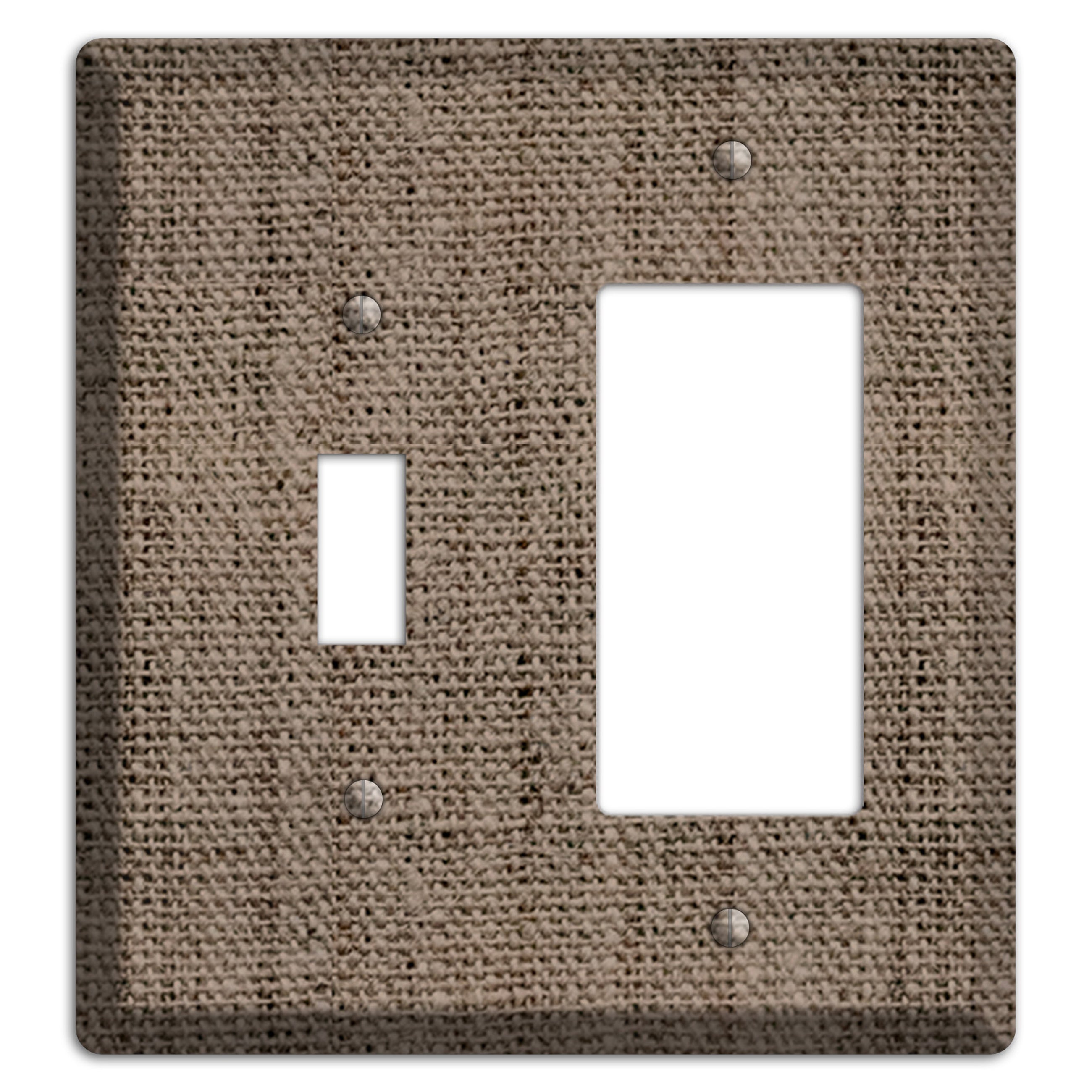 Coffee Burlap Toggle / Rocker Wallplate