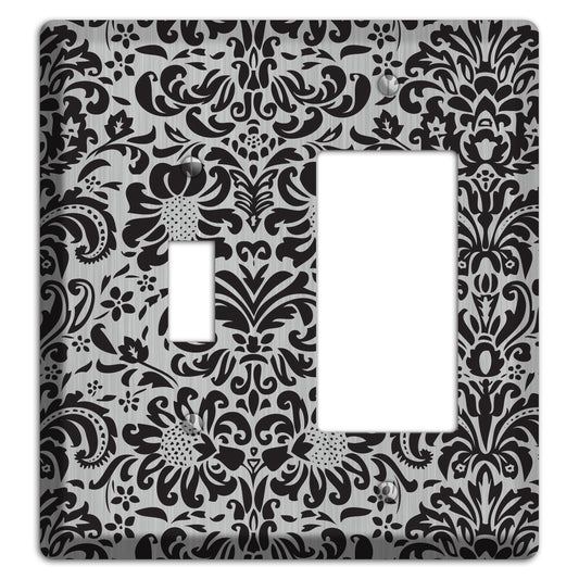 Black Toile  Stainless Toggle / Rocker Wallplate