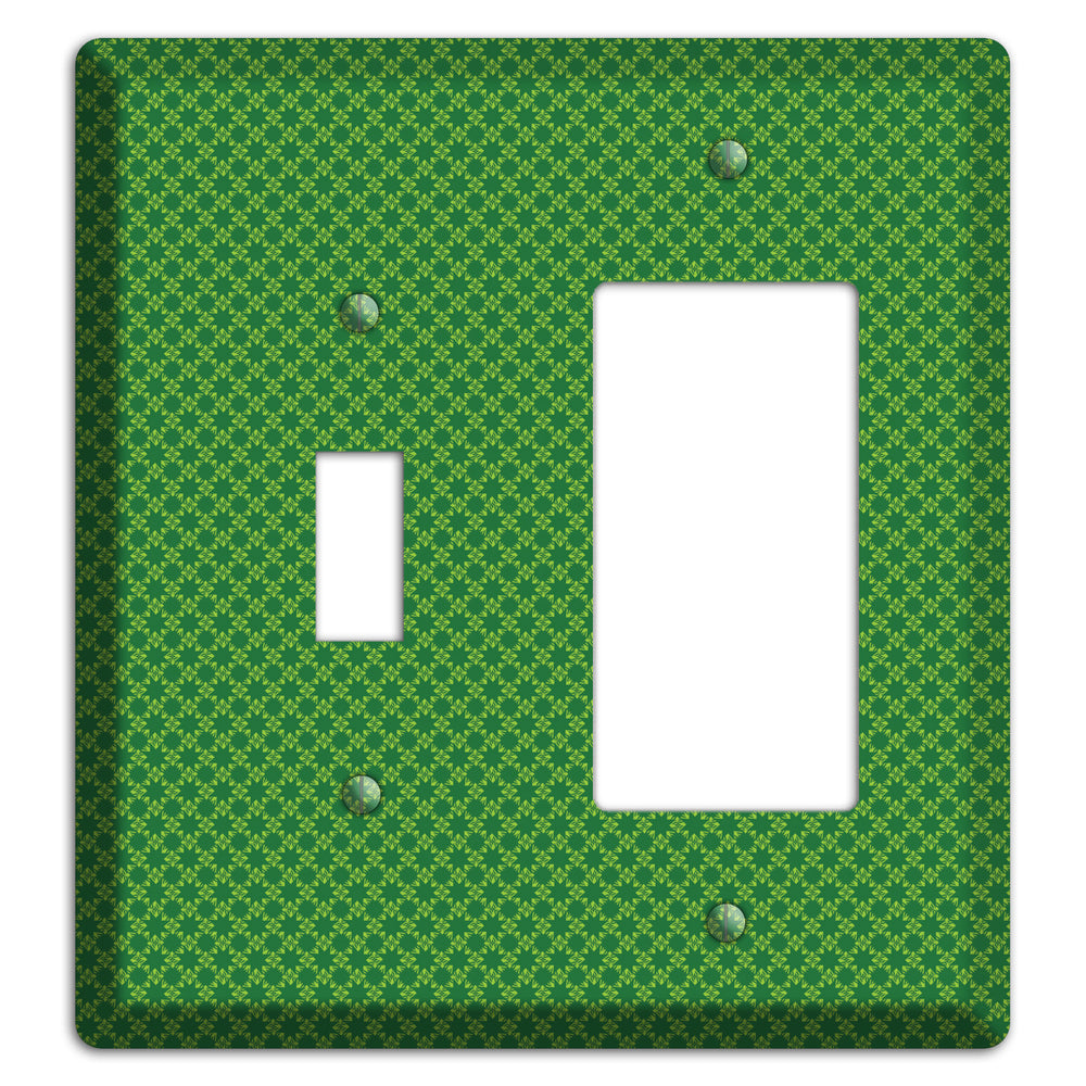 Multi Green Tiny Checked Foulard Toggle / Rocker Wallplate
