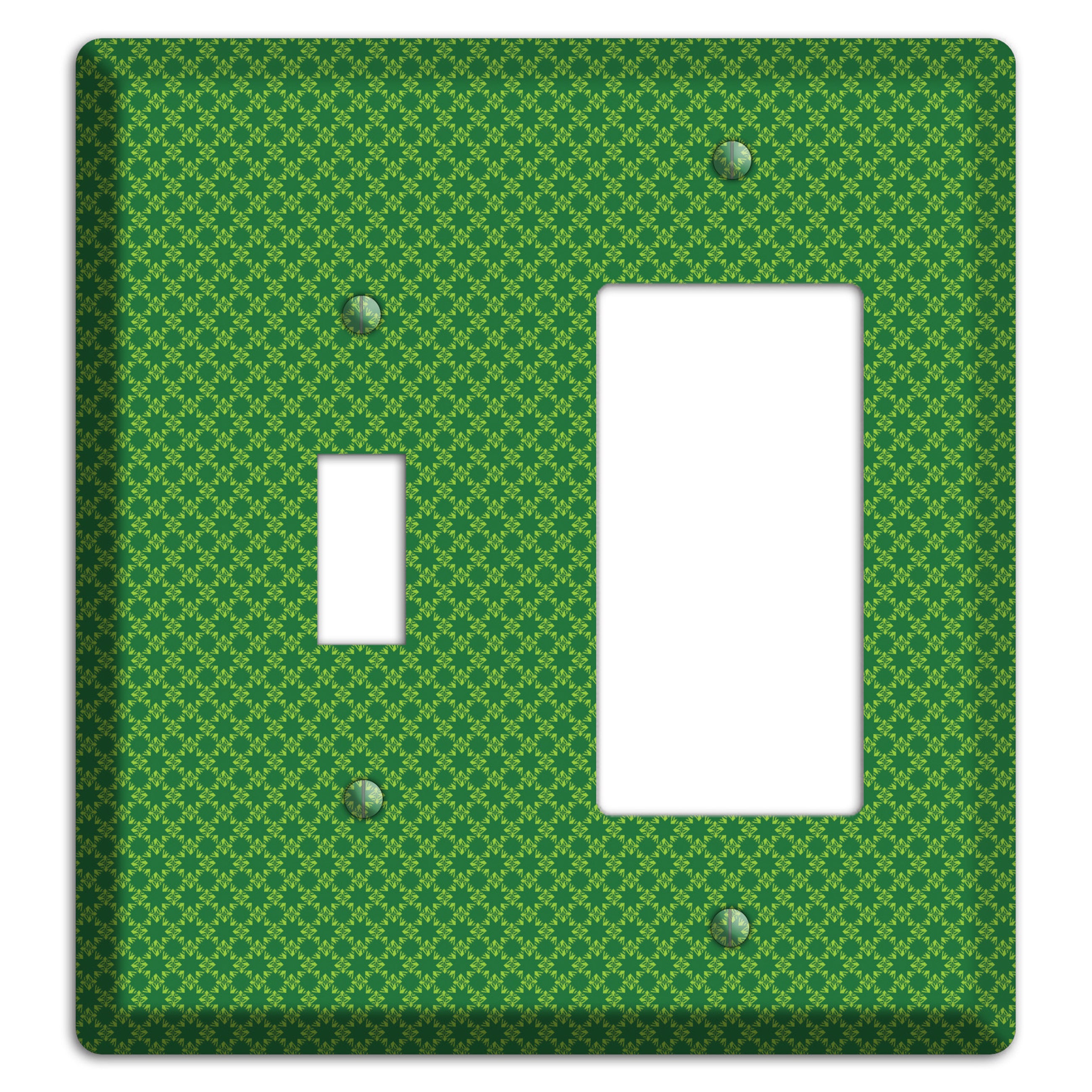 Multi Green Tiny Checked Foulard Toggle / Rocker Wallplate