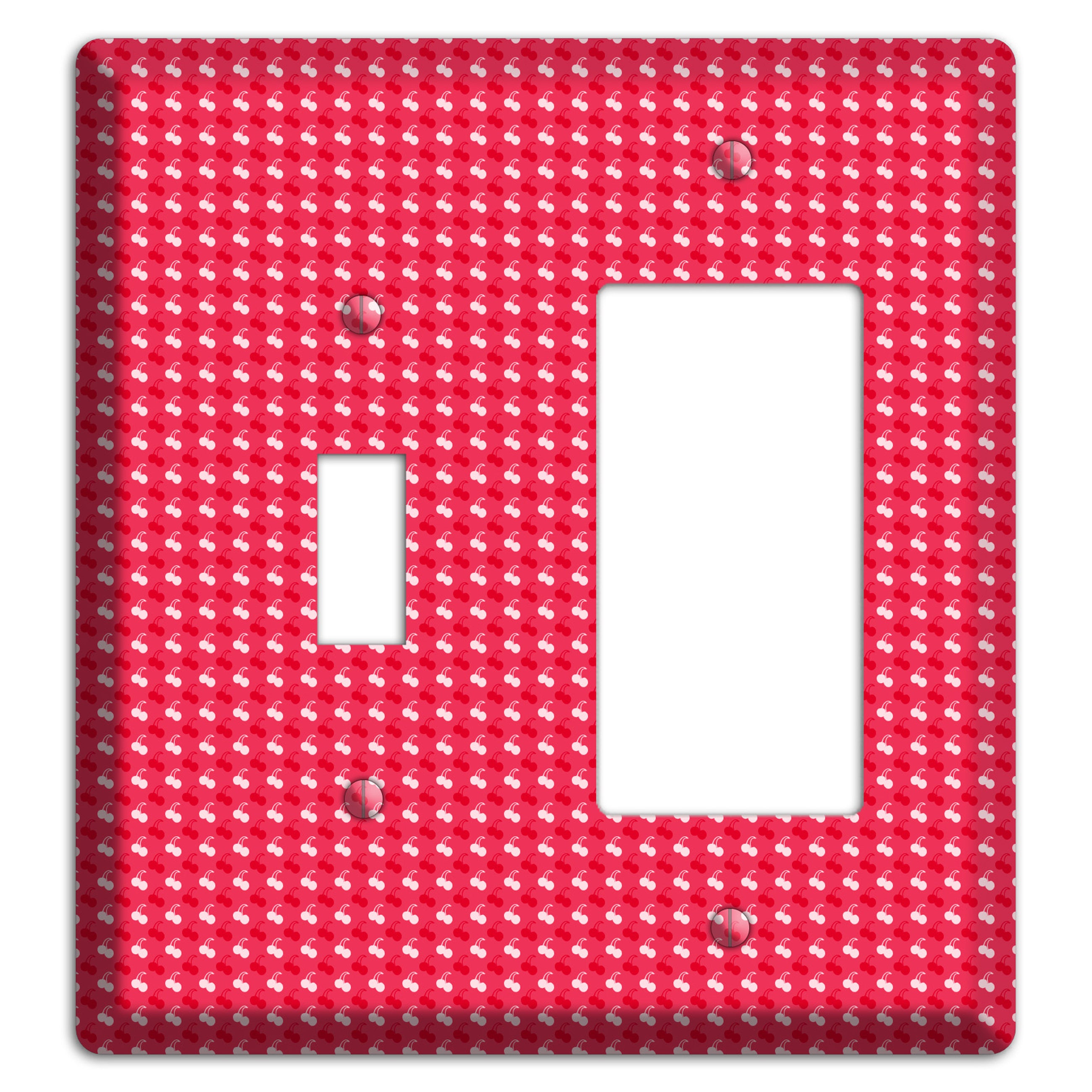 Red with White Motif Toggle / Rocker Wallplate