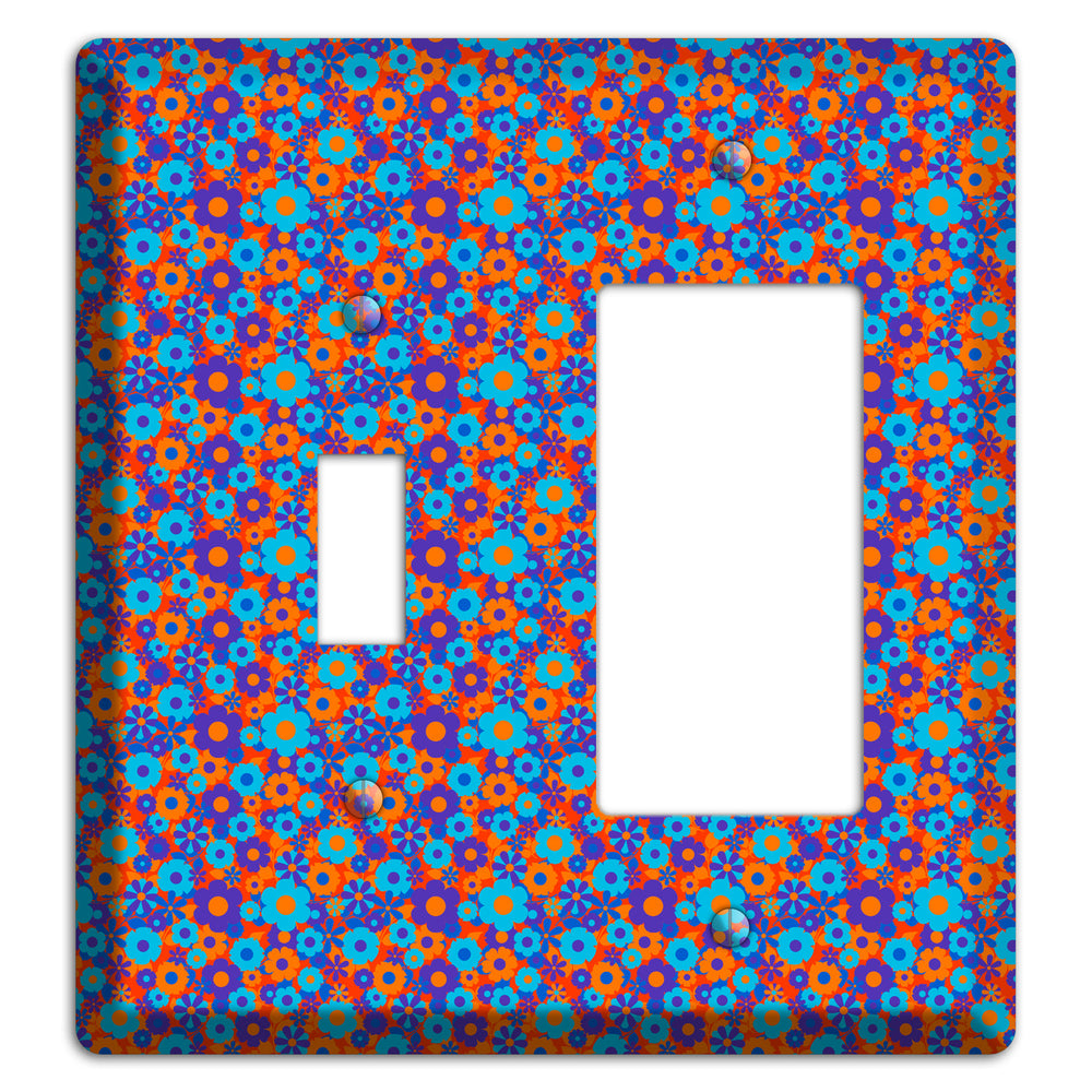 Blue Purple Calico Toggle / Rocker Wallplate