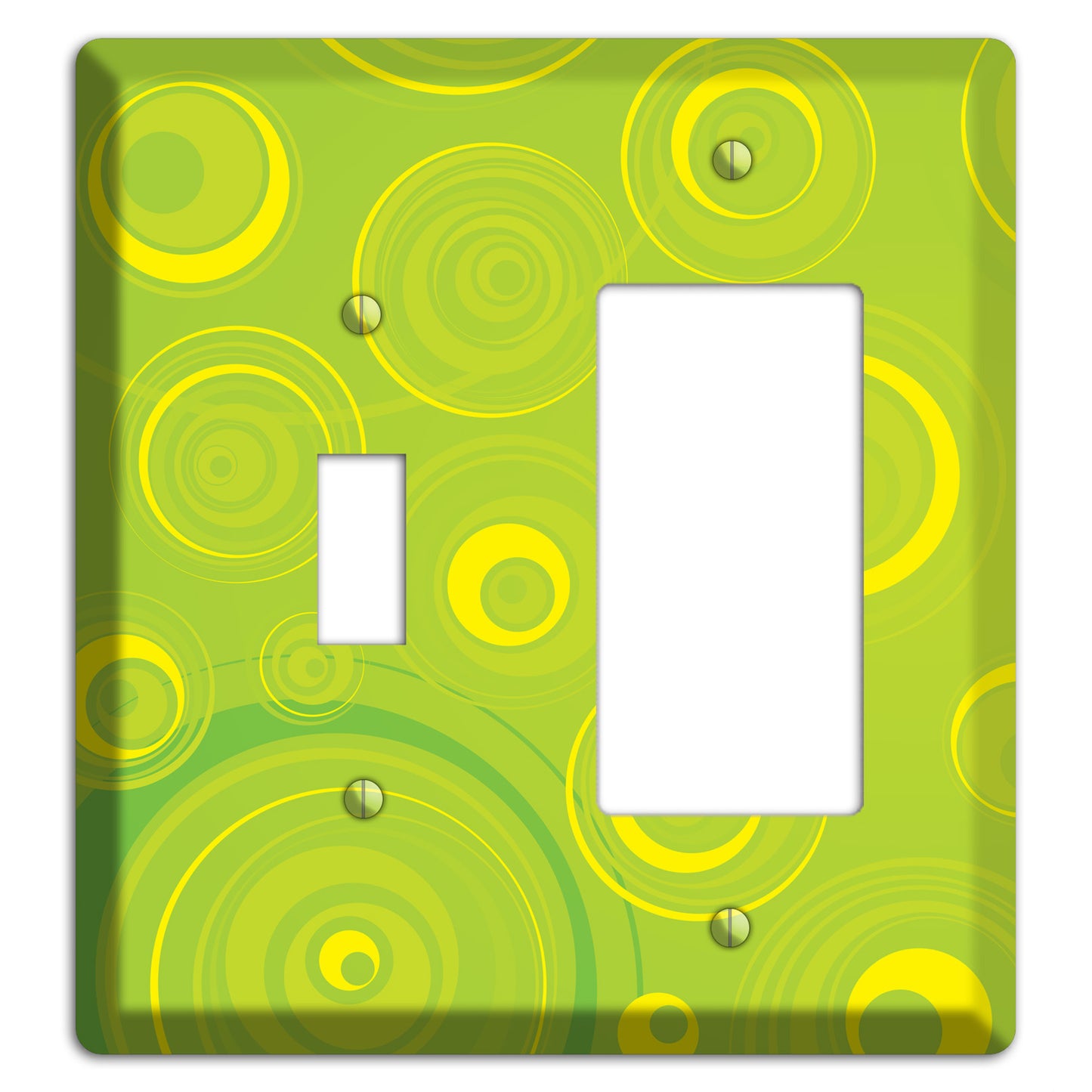 Green-yellow Circles Toggle / Rocker Wallplate