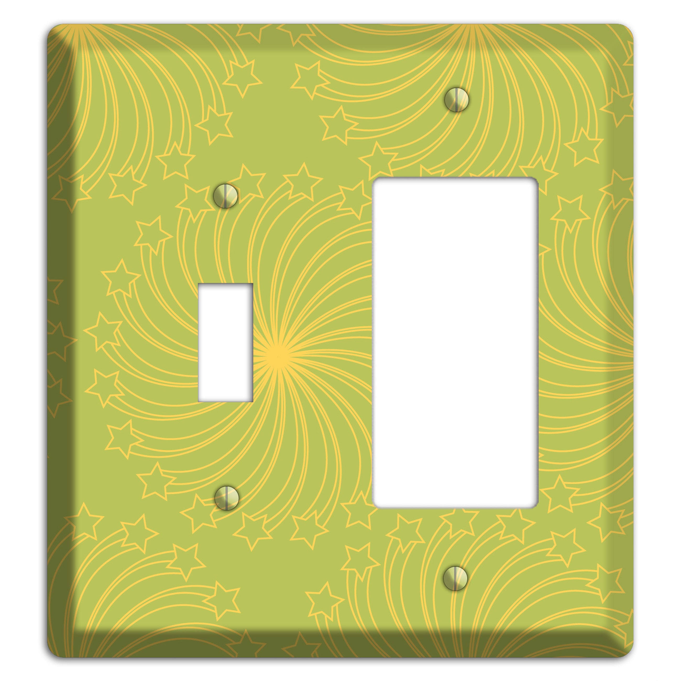 Multi Lime Star Swirl Toggle / Rocker Wallplate